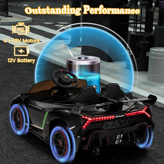 12V Licensed Lamborghini 4WD Kids Ride-on Sports Car With 2.4G Remote-Black