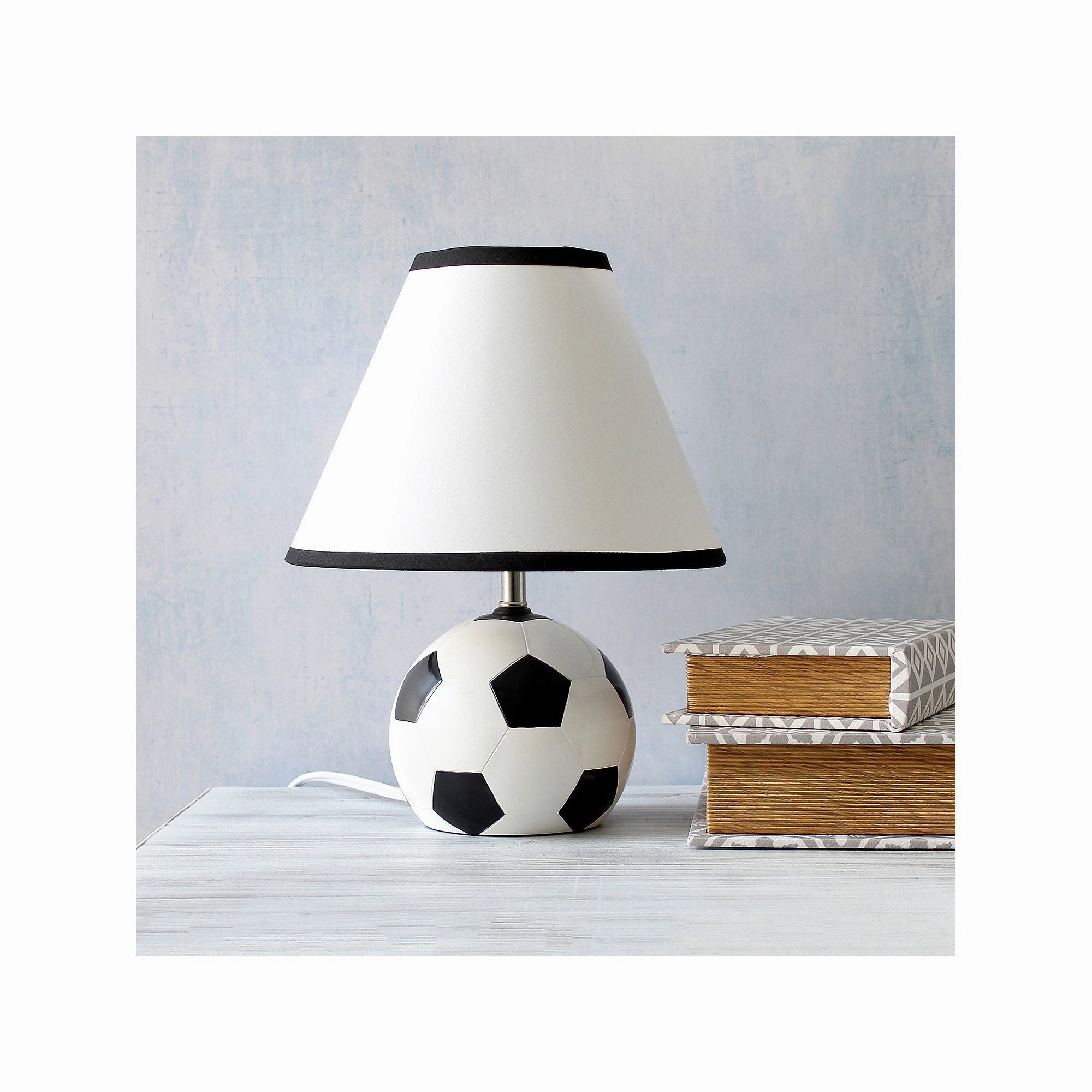 All The Rages Simple Designs Athletic Sports Ceramic Table Lamp LT1079-SCR - BLACK WHITE ONE SIZE