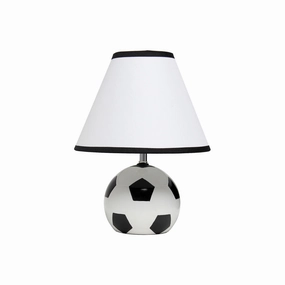 All The Rages Simple Designs Athletic Sports Ceramic Table Lamp LT1079-SCR - BLACK WHITE ONE SIZE