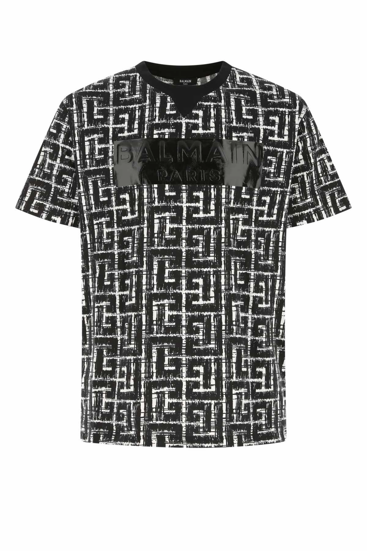 Balmain Logo Embossed Crewneck T-Shirt