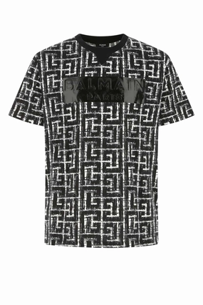 Balmain Logo Embossed Crewneck T-Shirt