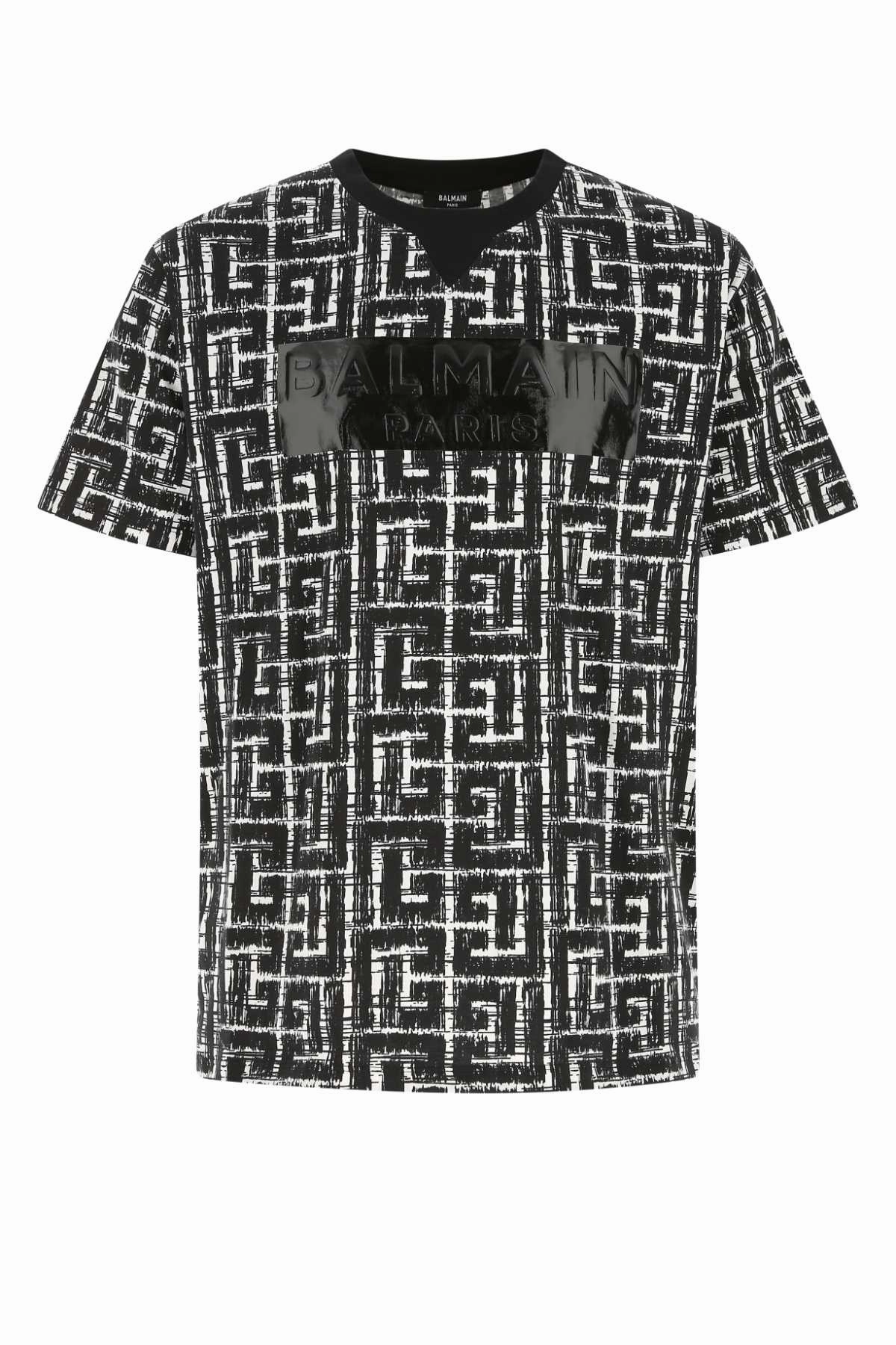 Balmain Logo Embossed Crewneck T-Shirt