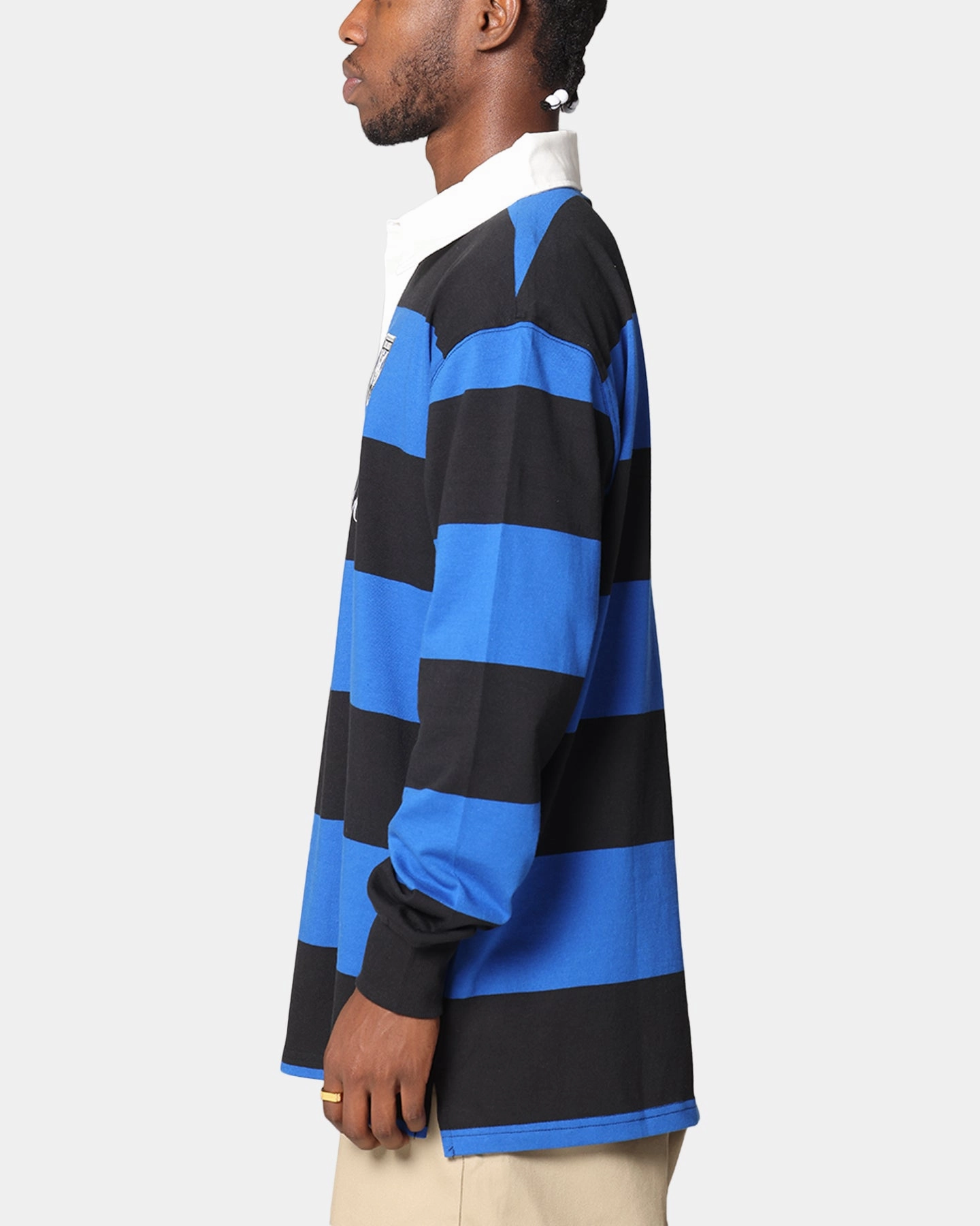 Bleacher Athletic Canterbury-Bankstown Bulldogs NRL Stripe Rugby Polo Shirt Official Team Colour