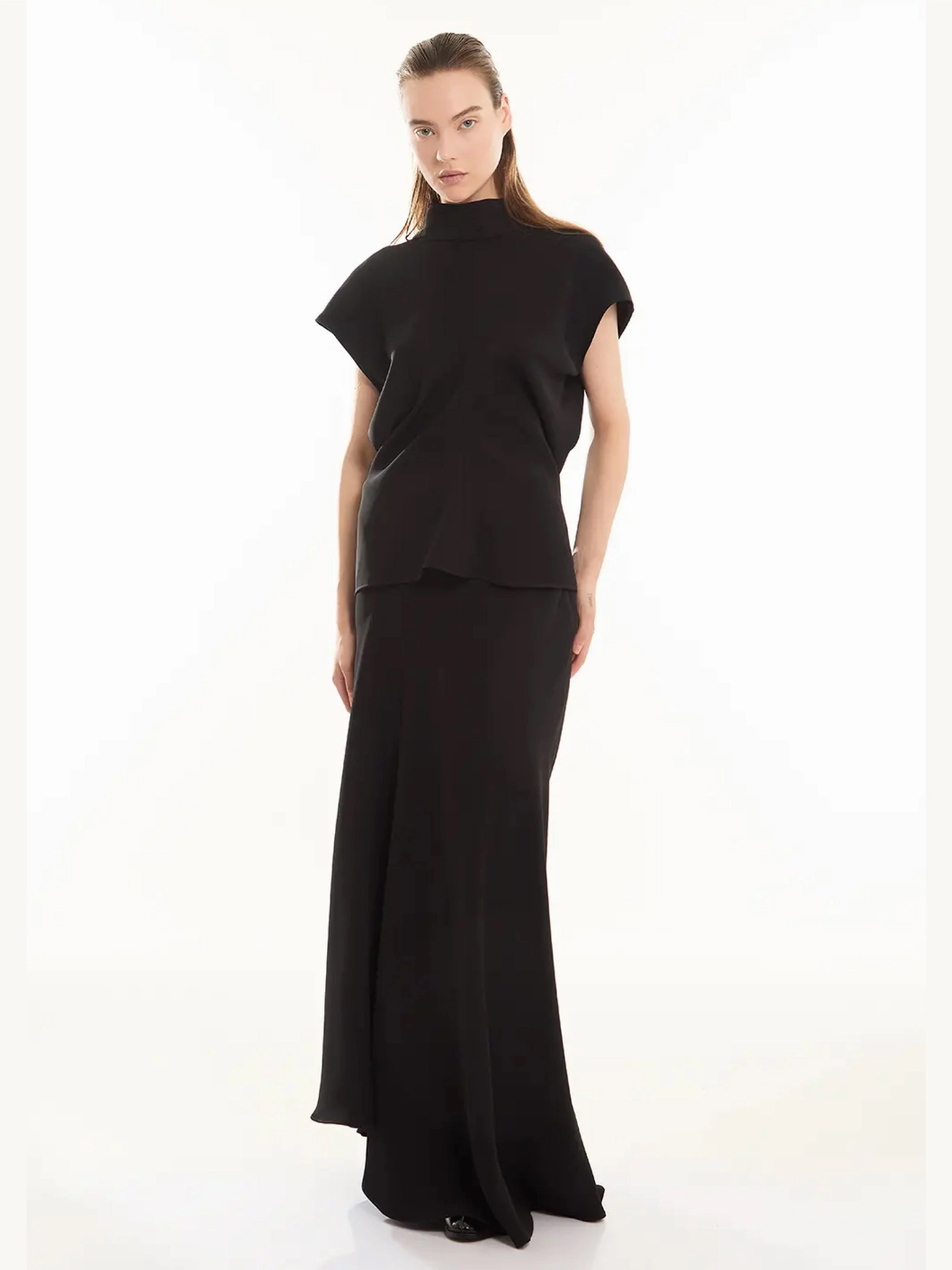 Blouse with Ruffle and Black Bow