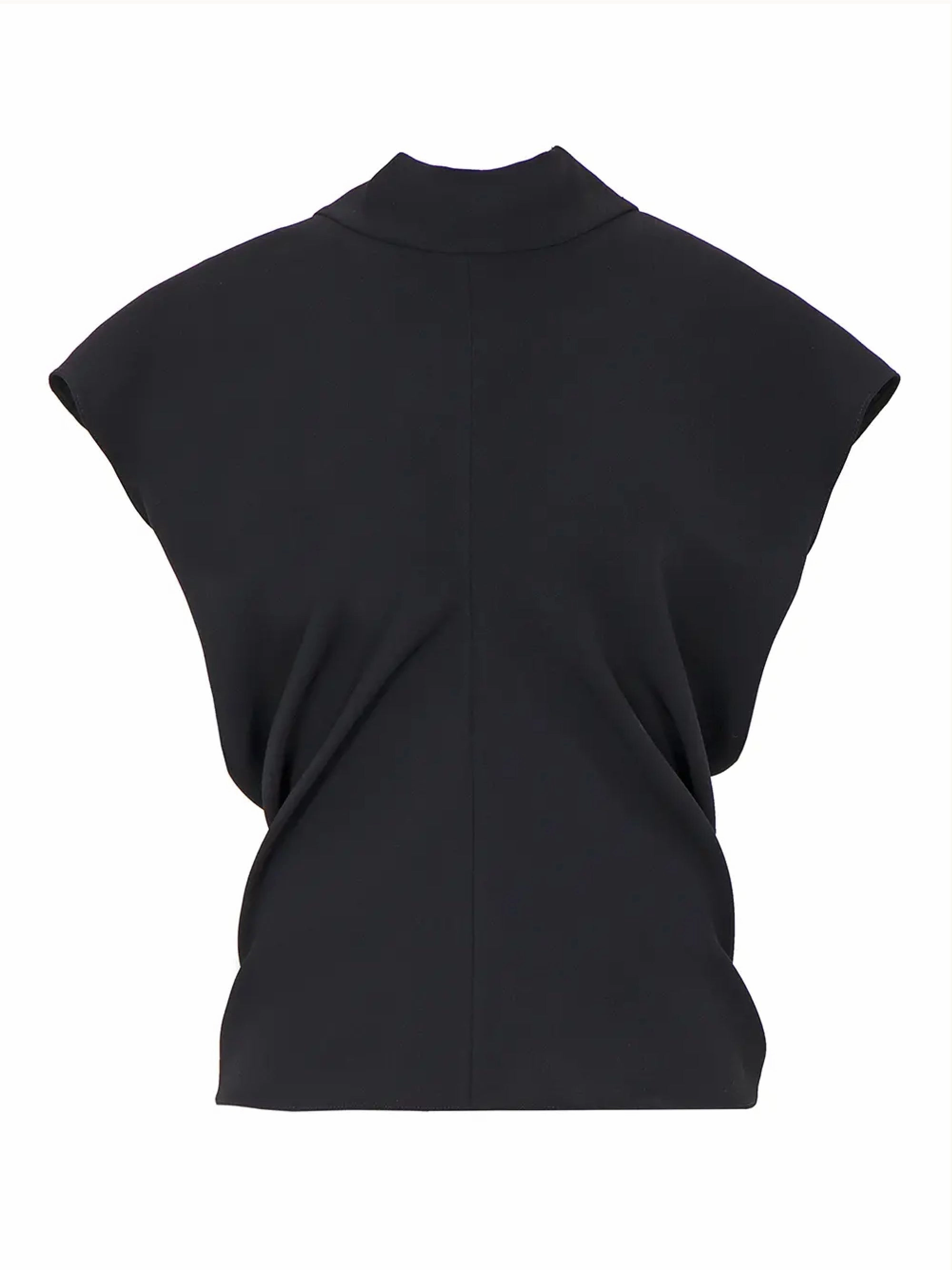 Blouse with Ruffle and Black Bow