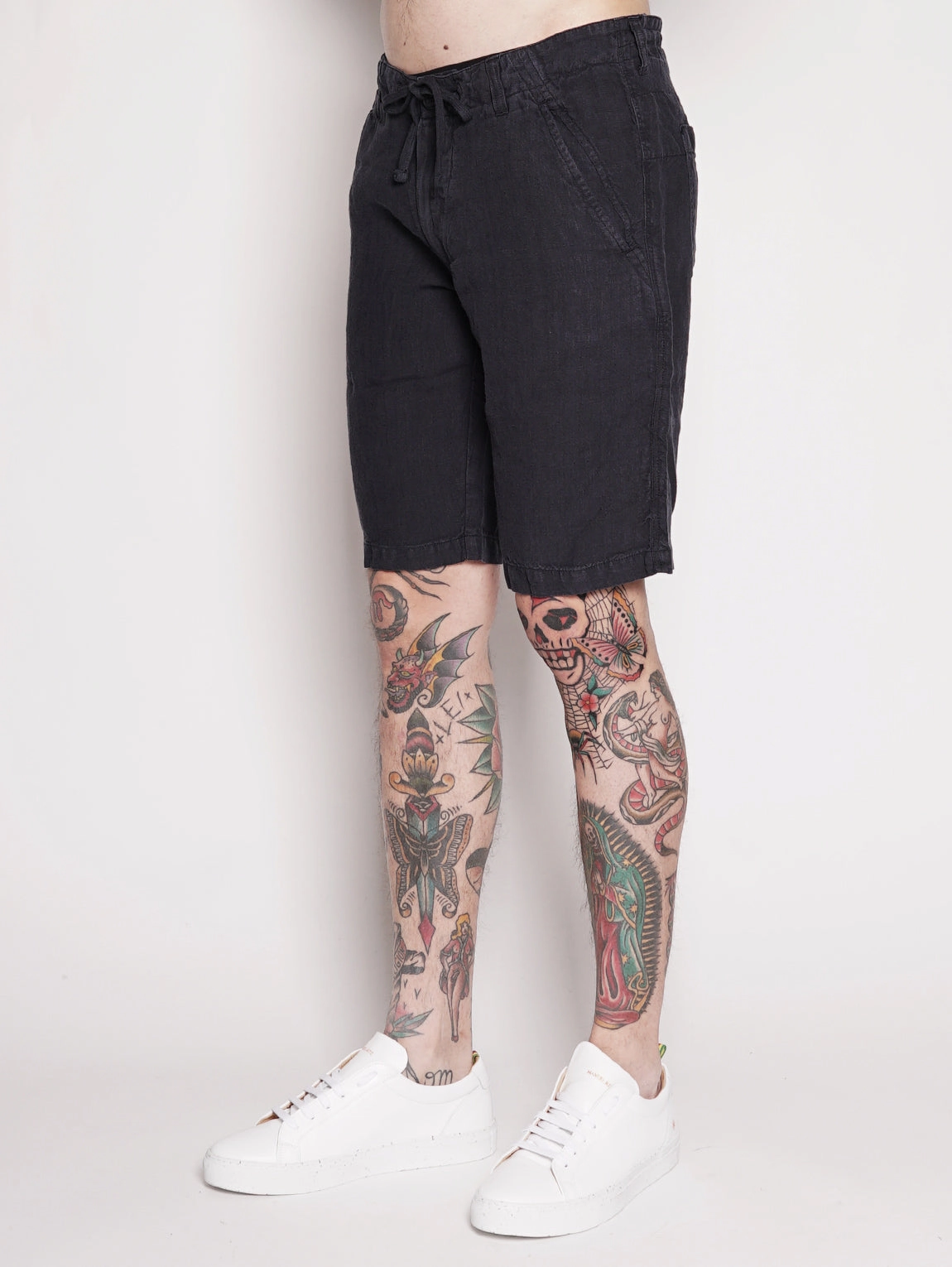 Blue Linen Bermuda