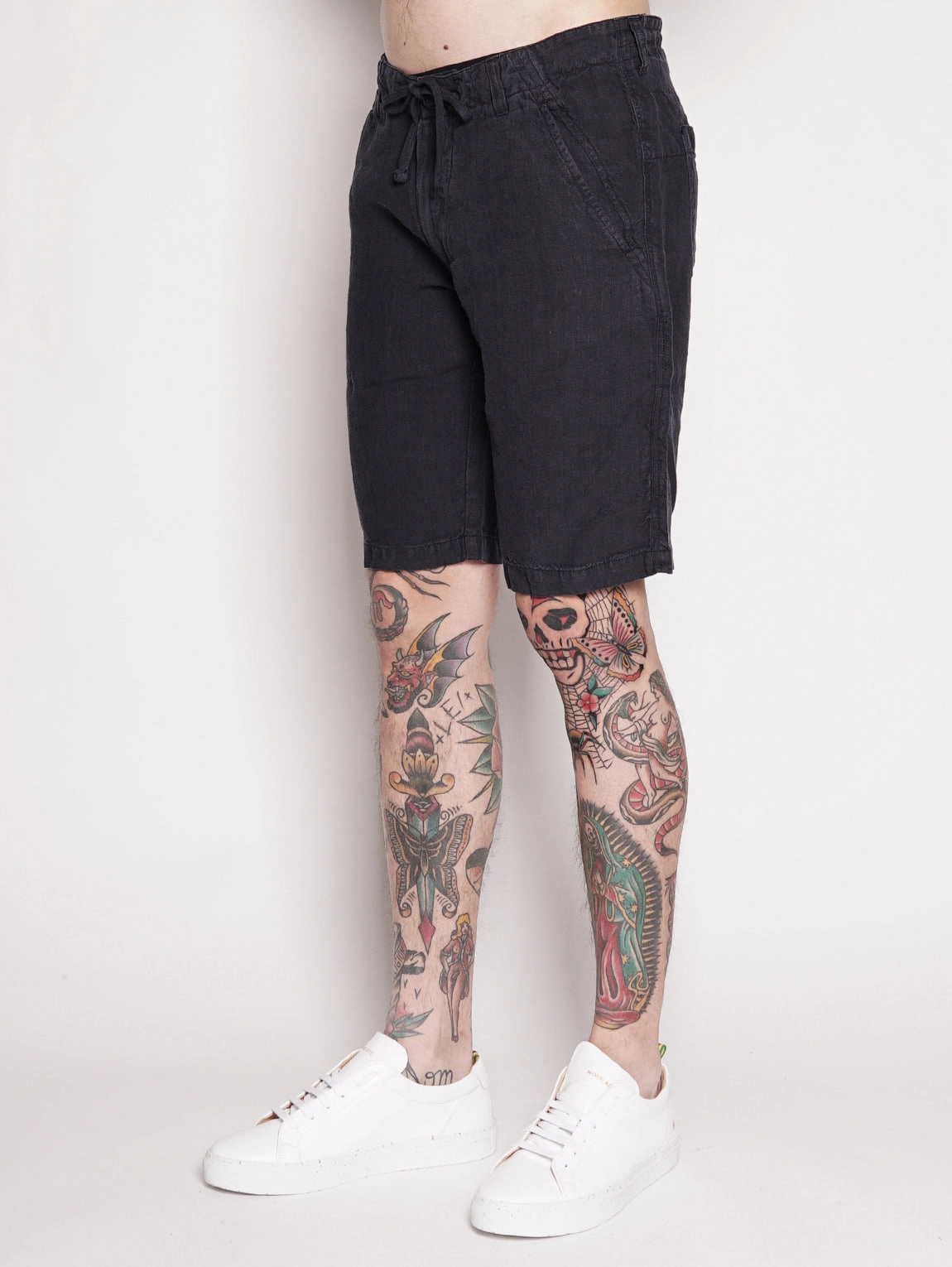 Blue Linen Bermuda