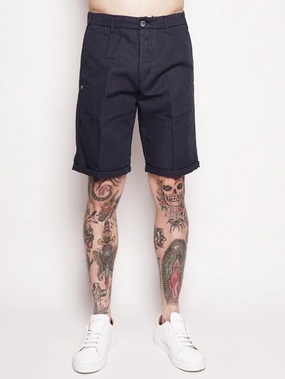 BORDERBE 1106 - Blue cotton blend bermuda