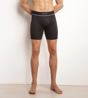 Boxer long homme en microfibre et mesh Noir Dim Move
