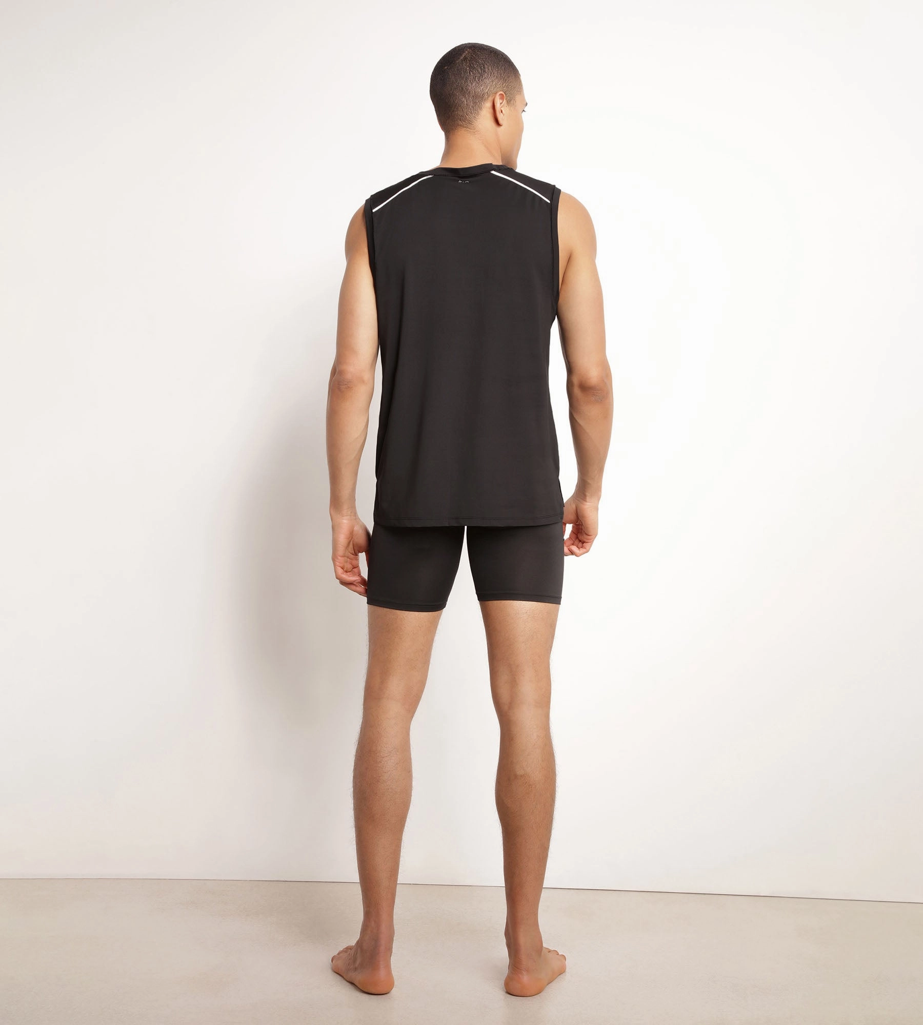 Boxer long homme en microfibre et mesh Noir Dim Move