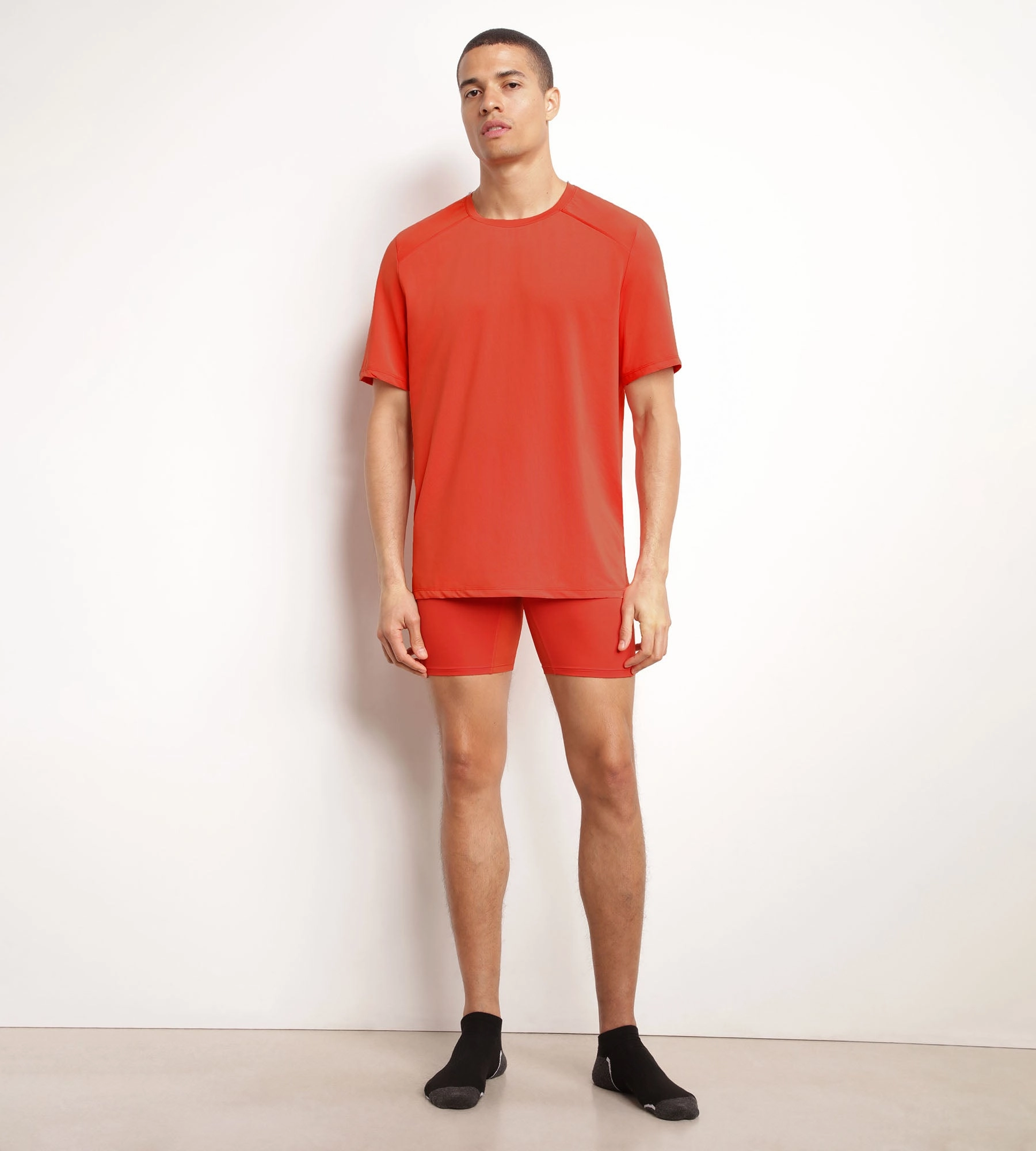 Boxer long homme en microfibre et mesh Rouge Dim Move