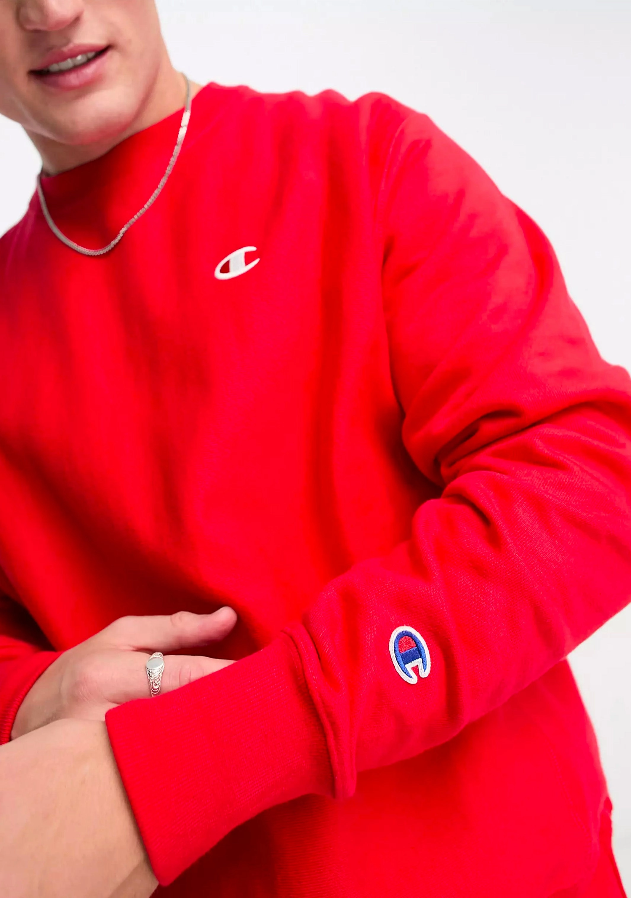 Champion Men's Reverse Weave Small C-Logo Crew