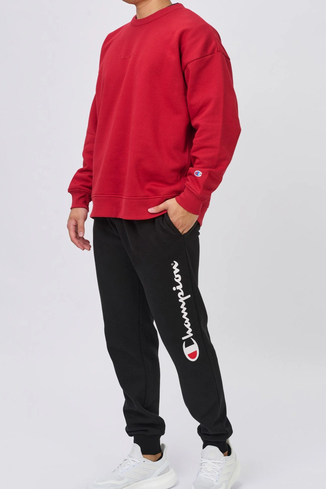 CHAMPION MEN'S SCRIPT TONAL CARDINAL SWEATSHIRT