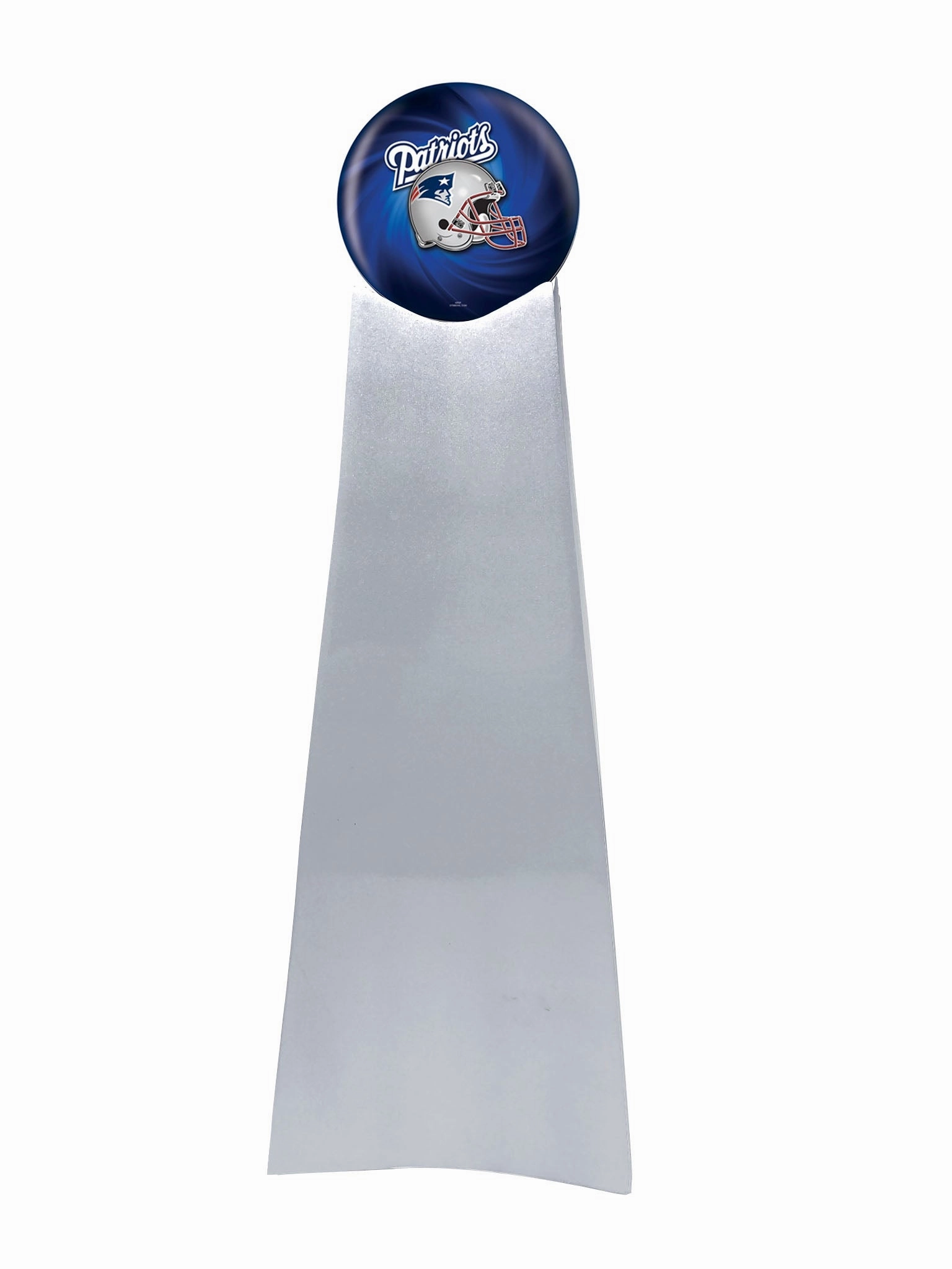 Championship Trophy Cremation Urn with Optional Football and New England Patriots Ball Decor and Custom Metal Plaque