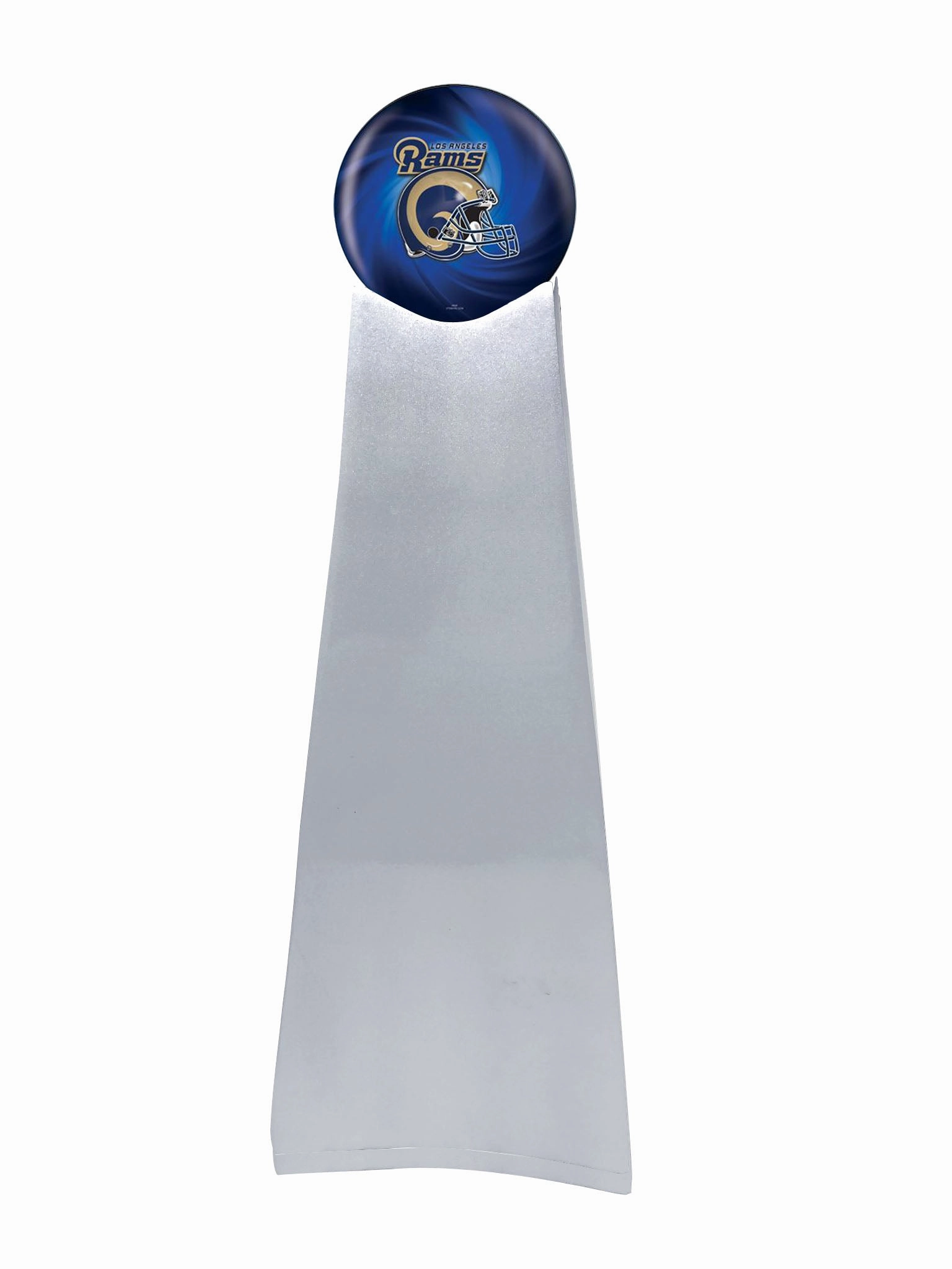 Championship Trophy Cremation Urn with Optional Los Angeles Rams Ball Decor and Custom Metal Plaque