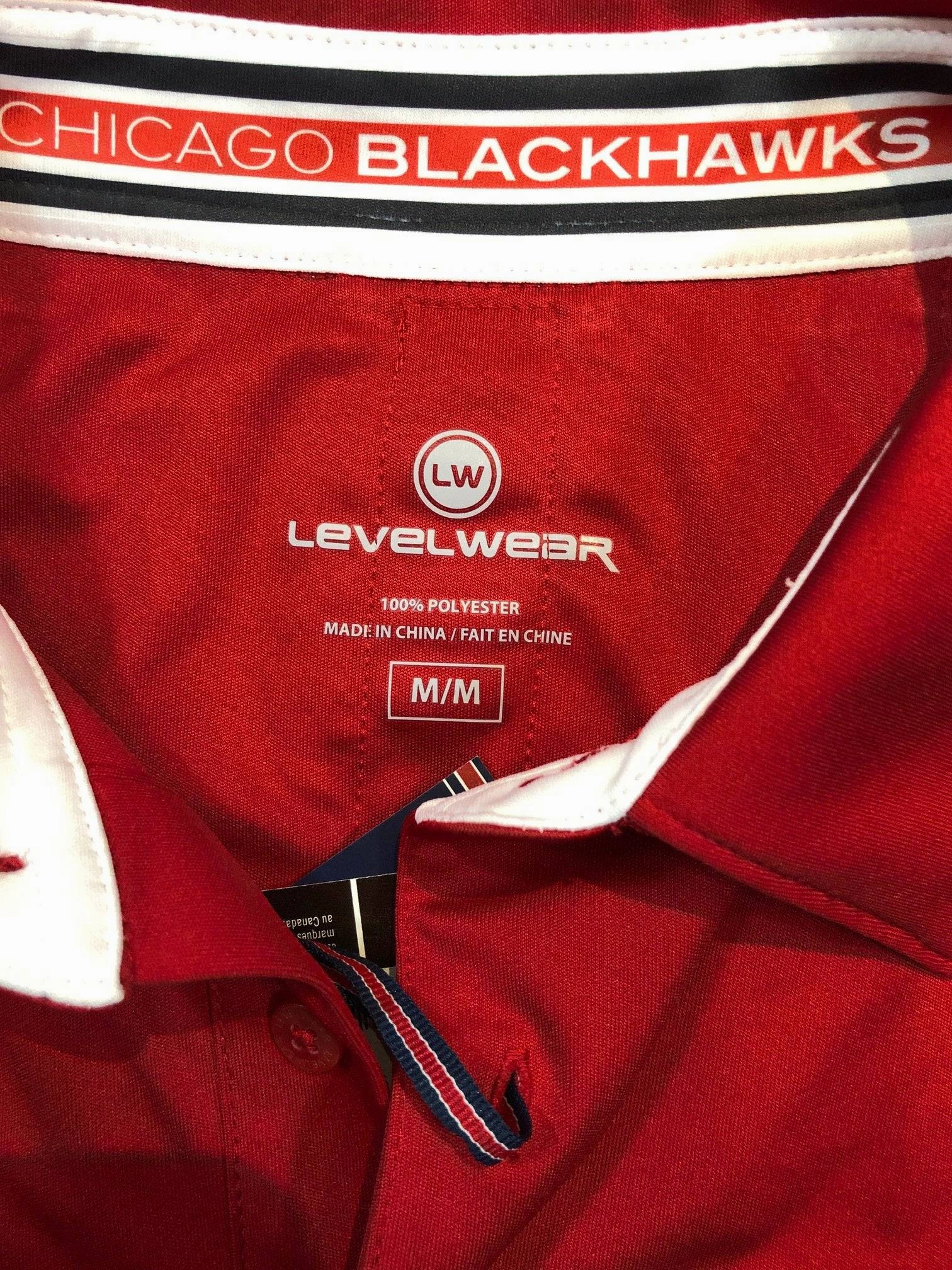 Chicago Blackhawks RPM Back Stripe Polo By Levelwear-Red