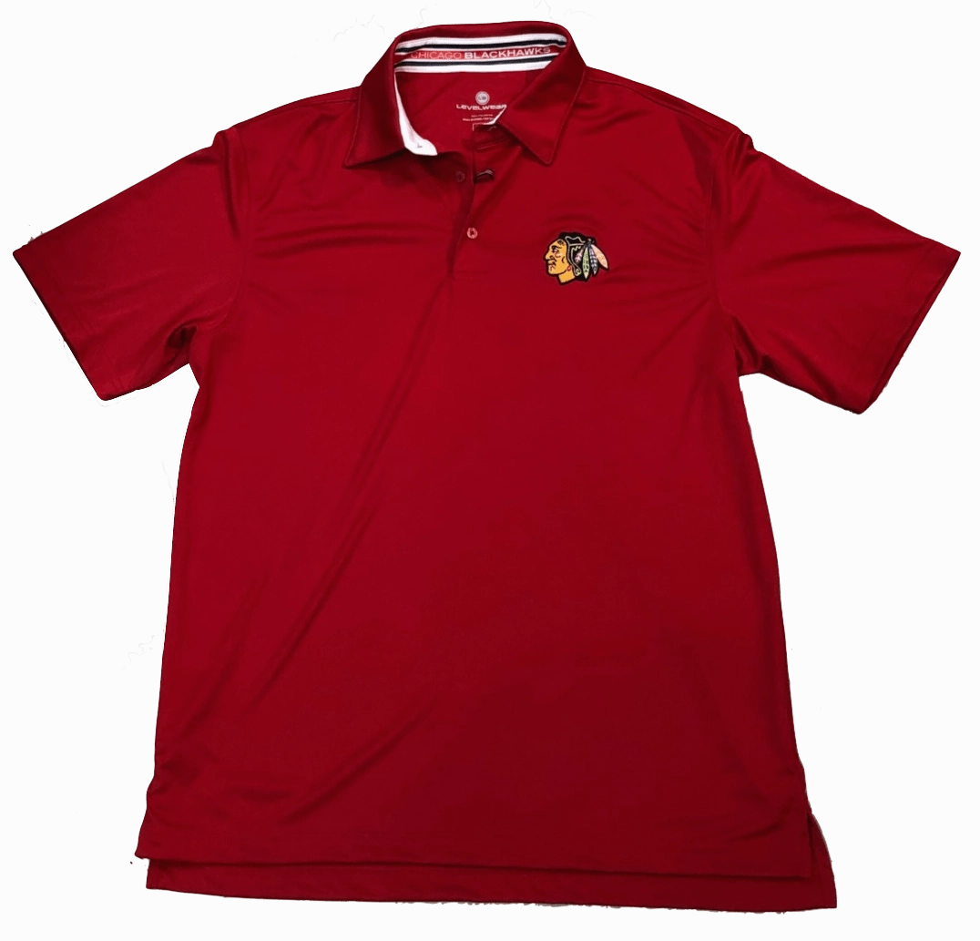 Chicago Blackhawks RPM Back Stripe Polo By Levelwear-Red