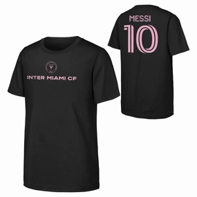 Child Lionel Messi Inter Miami Black Name & Number T-Shirt