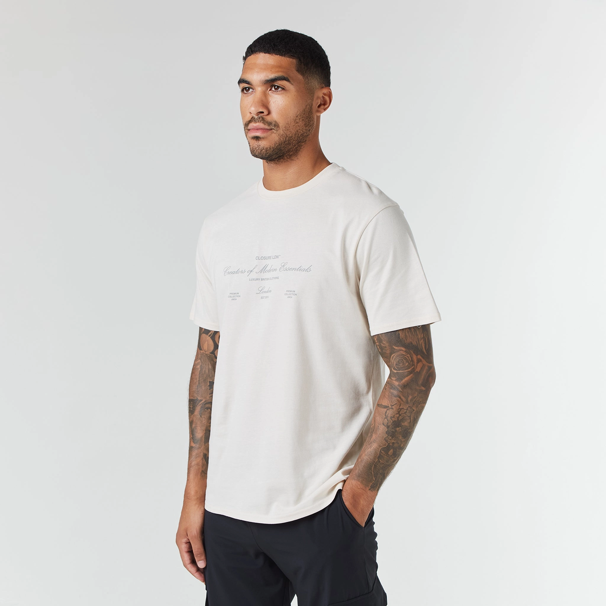 Deluxe Script T-Shirt | Stone