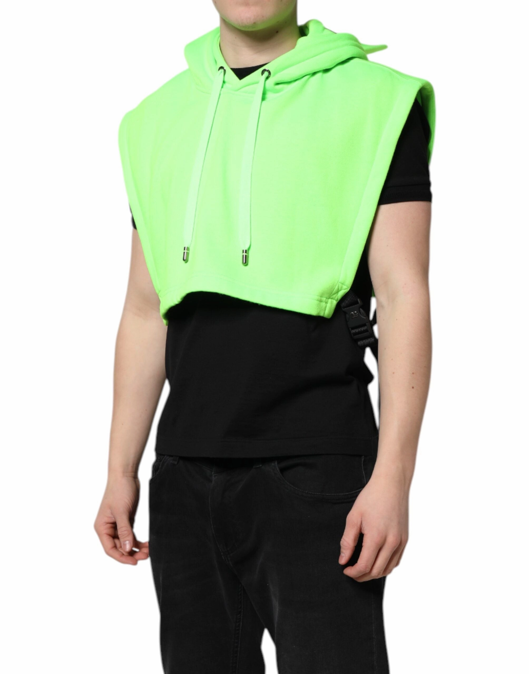 Dolce & Gabbana Polyester Hooded Sportswear Vest Men's Sweater (Pre-Owned)