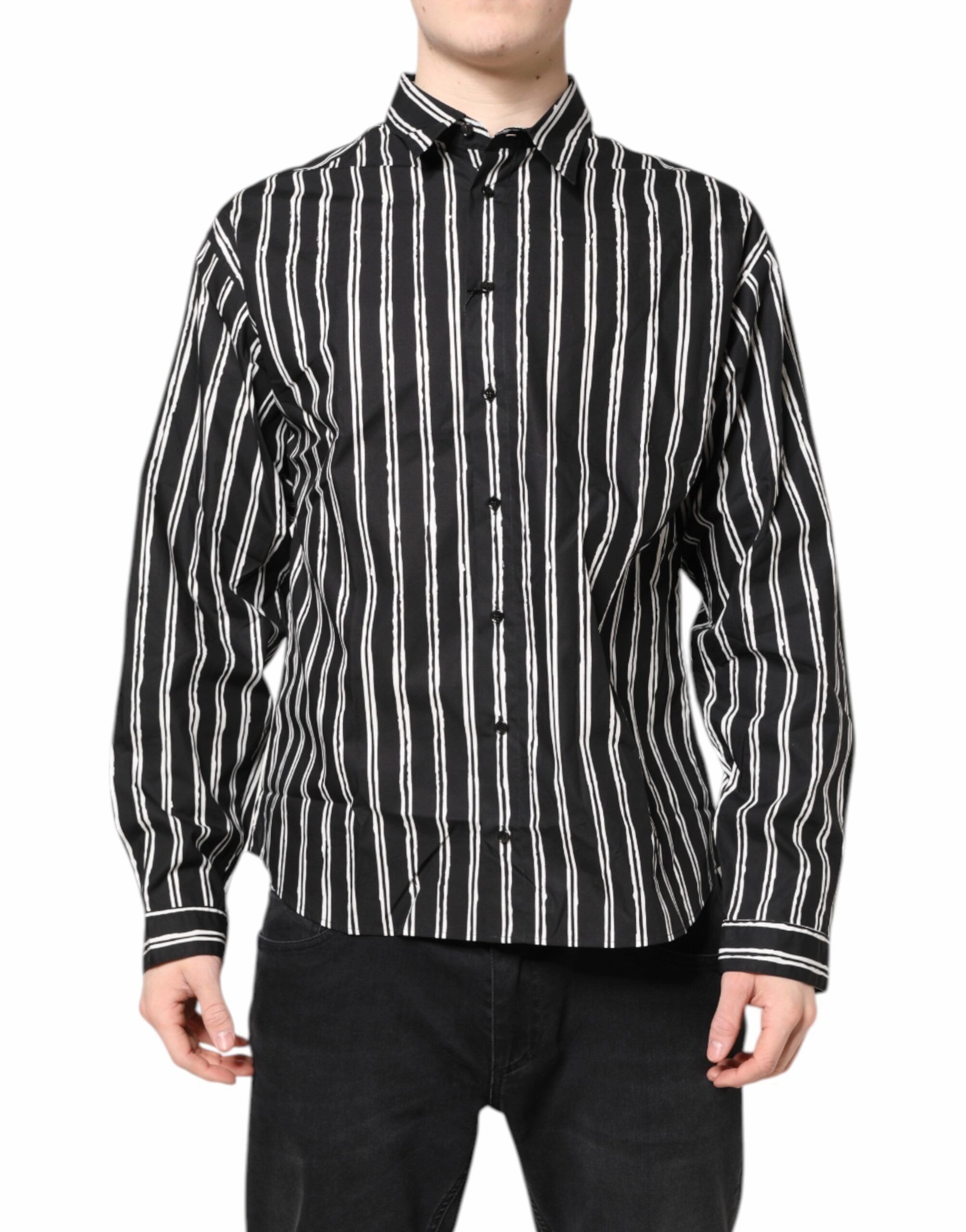 Dolce & Gabbana  Striped Cotton Dress Men's Shirt