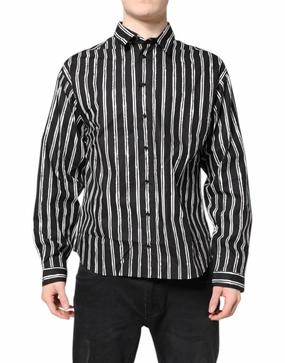 Dolce & Gabbana  Striped Cotton Dress Men's Shirt