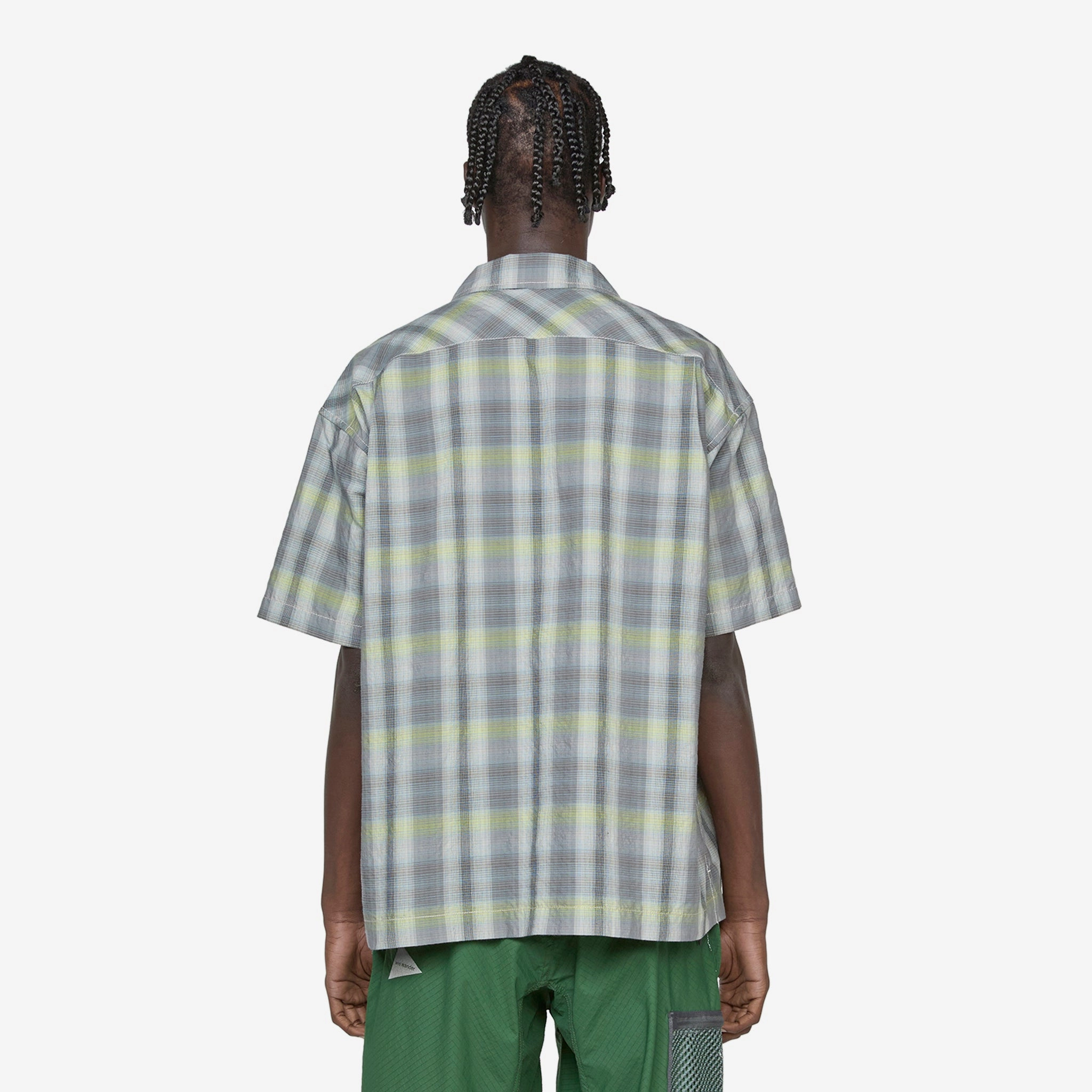 Dry Check Open Short Sleeve Shirt Gray