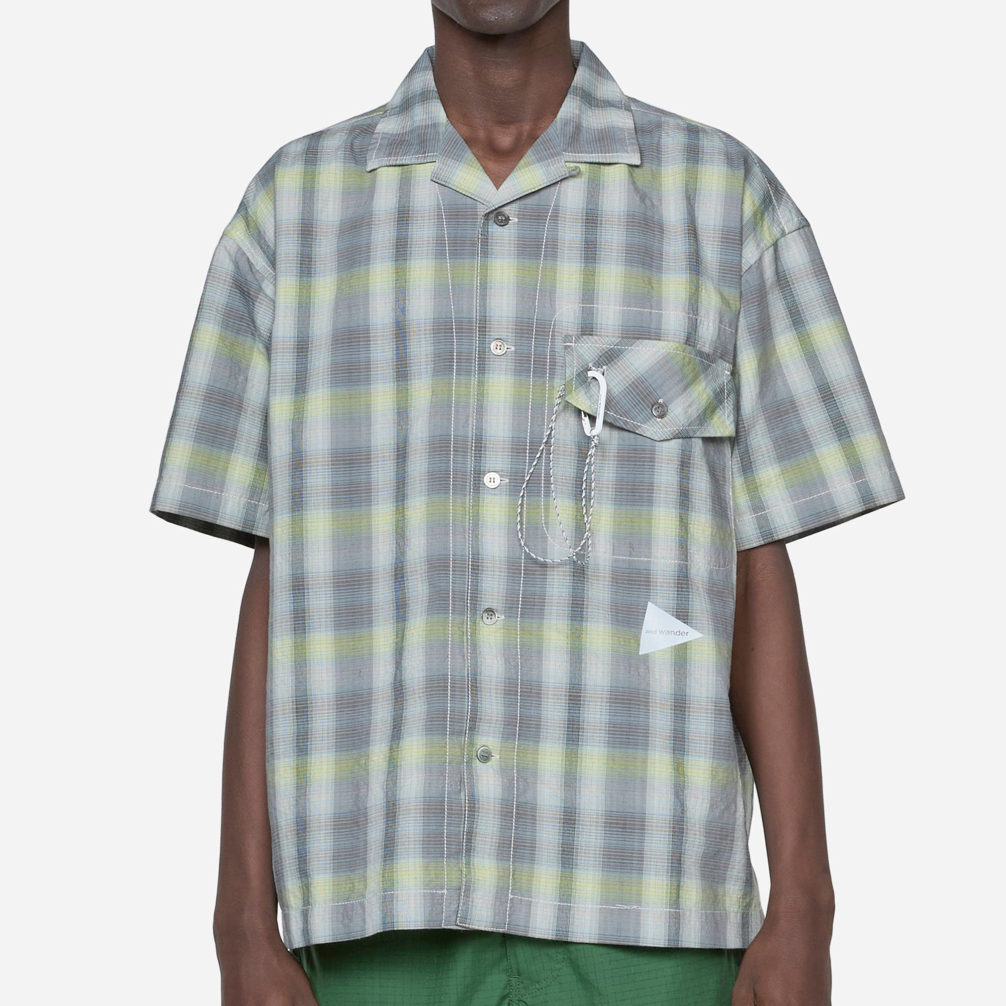 Dry Check Open Short Sleeve Shirt Gray