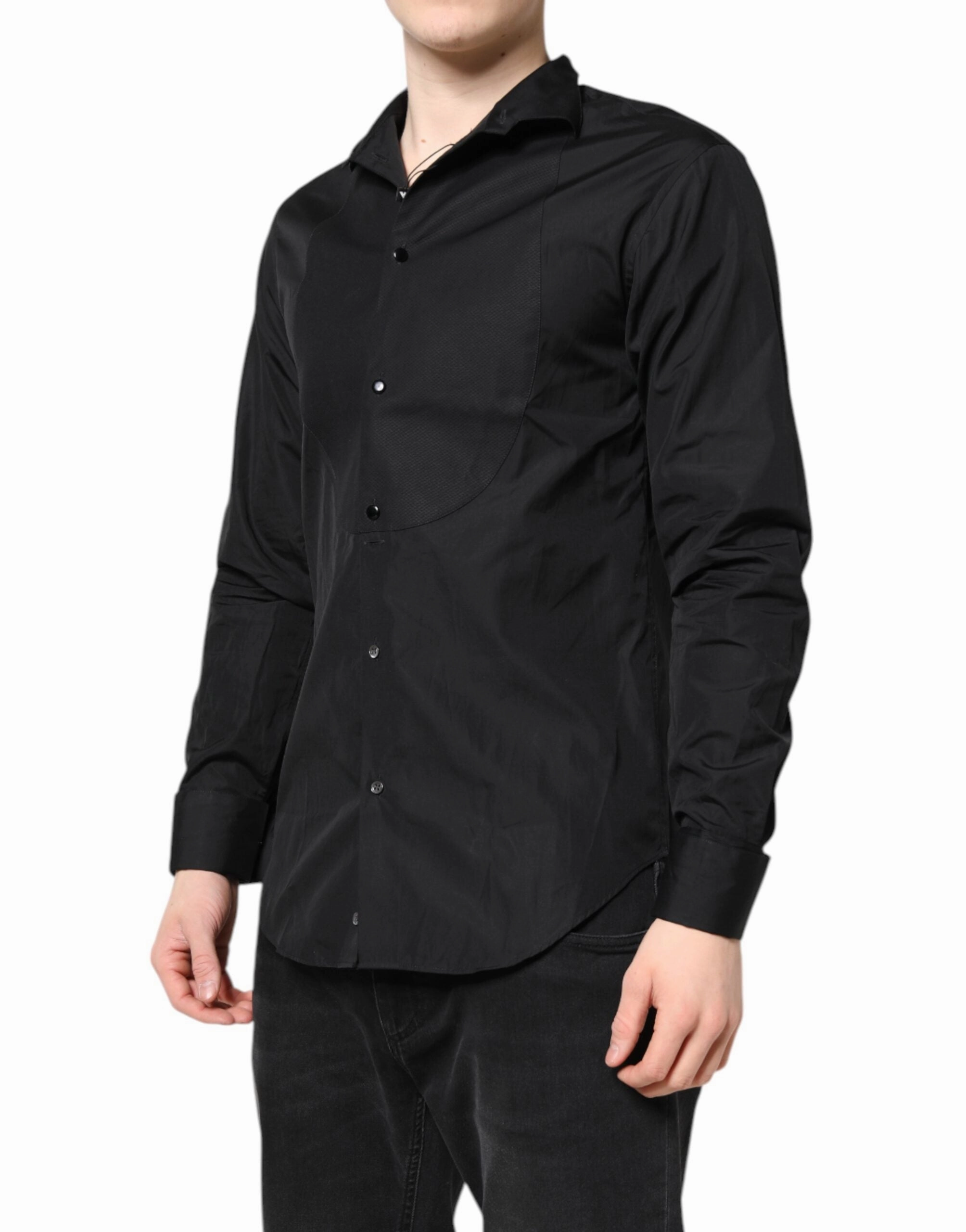 Emporio Armani Cotton Long Sleeves Men Formal Dress Men's Shirt (Pre-Owned)