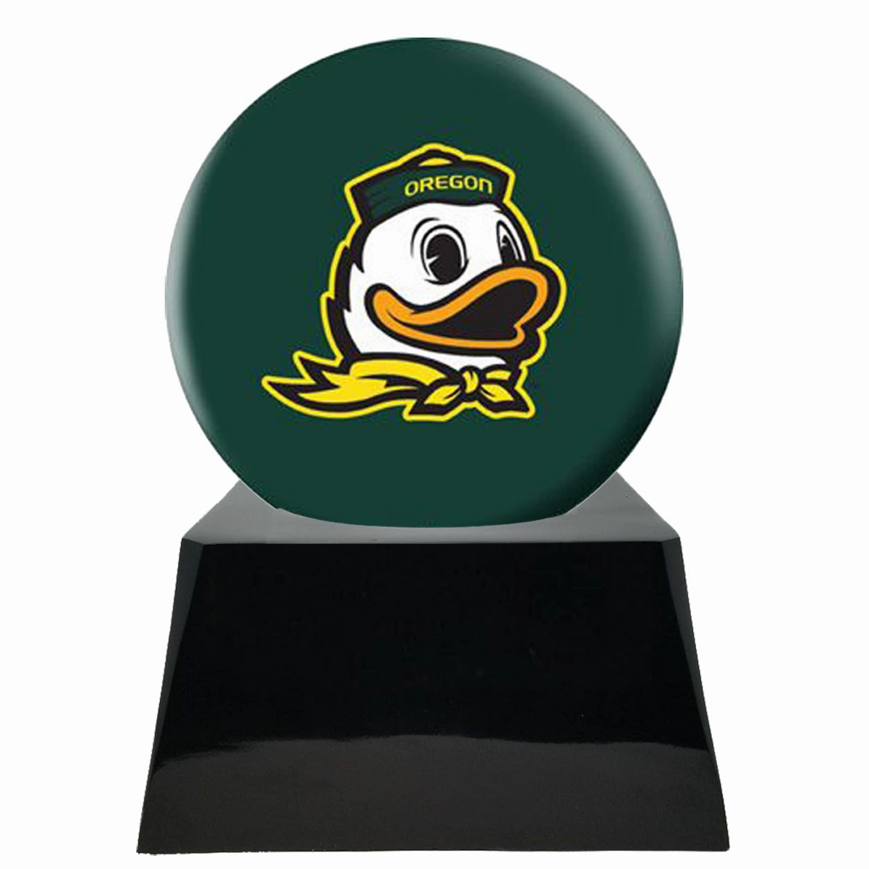 Football Cremation Urn with Optional Oregon Ducks Ball Decor and Custom Metal Plaque