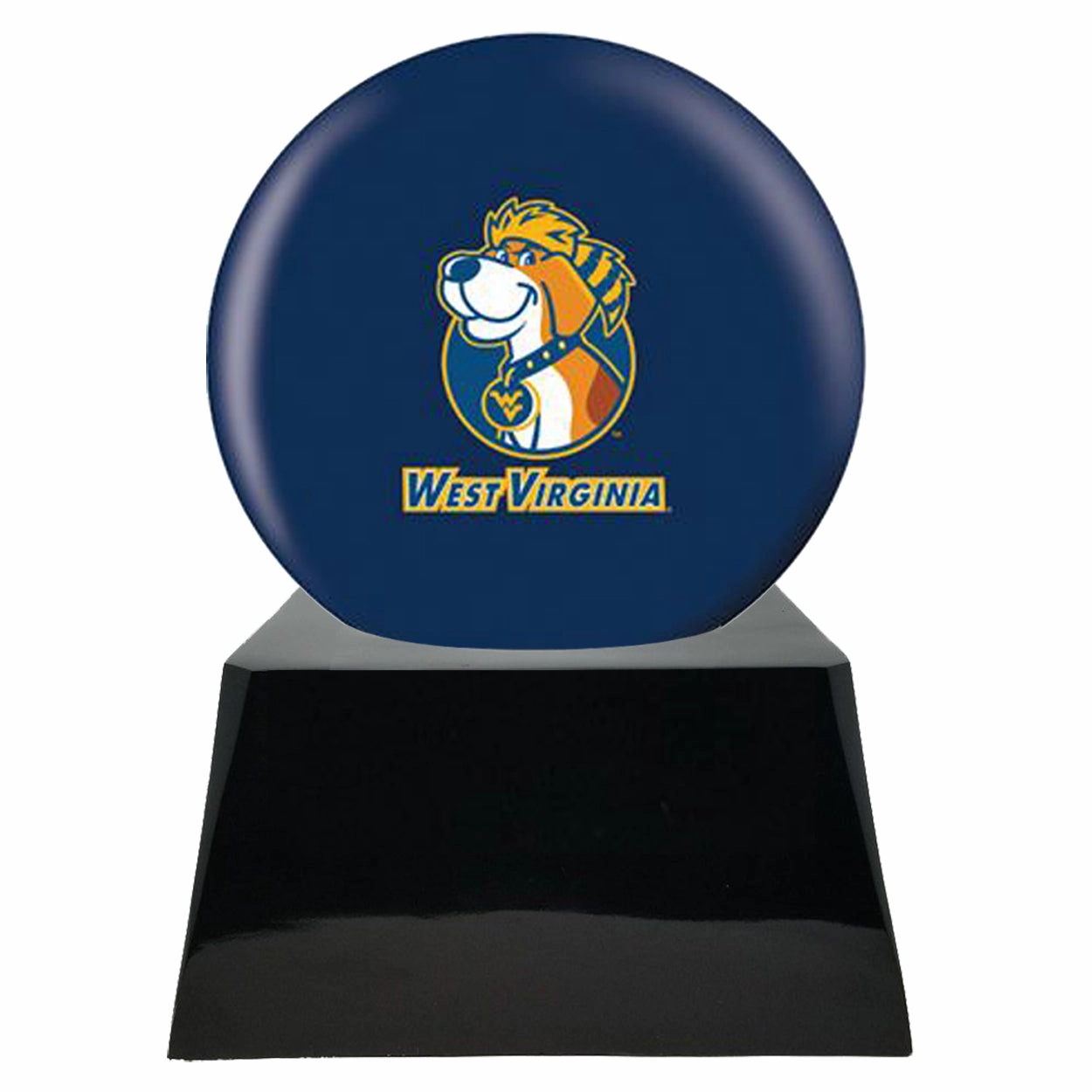 Football Cremation Urn with Optional WVU Mountaineers Ball Decor and Custom Metal Plaque