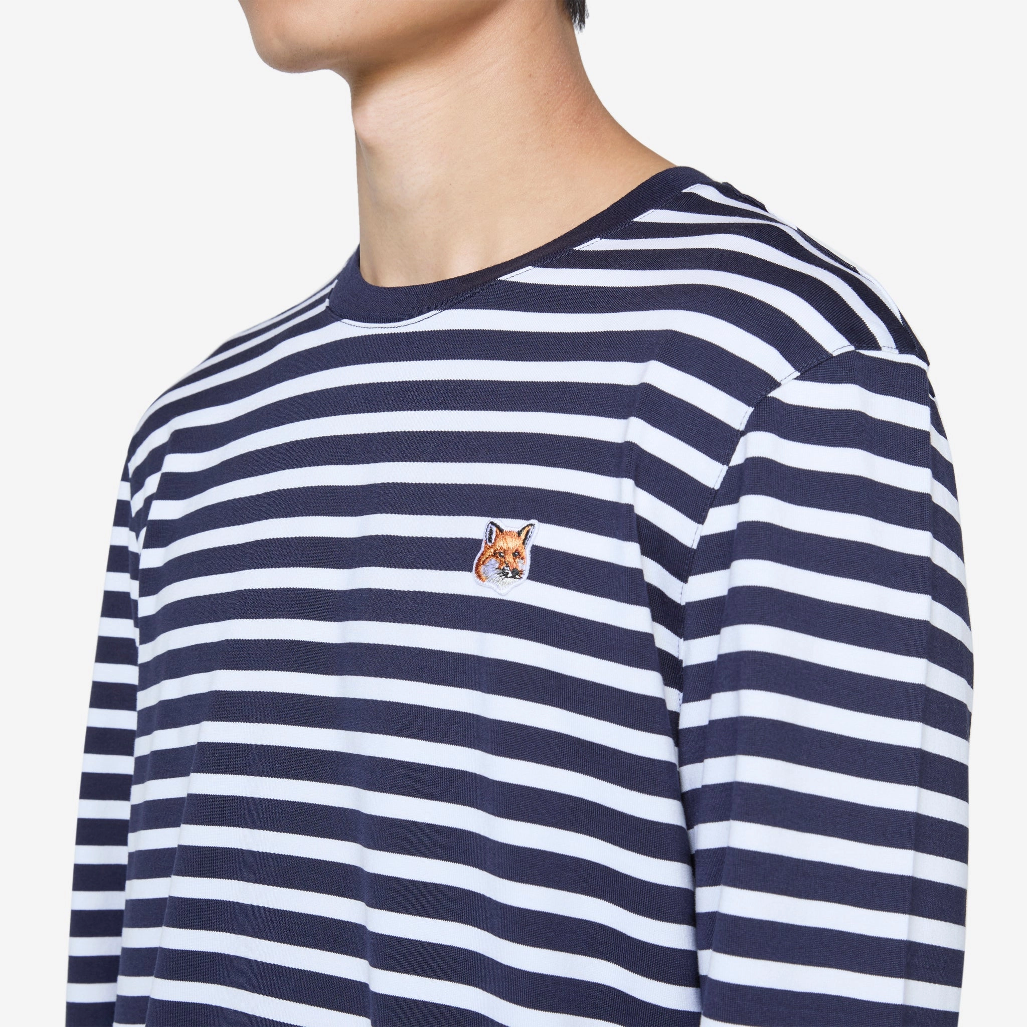 Fox Head Patch Regular Marin T-Shirt Navy Stripes