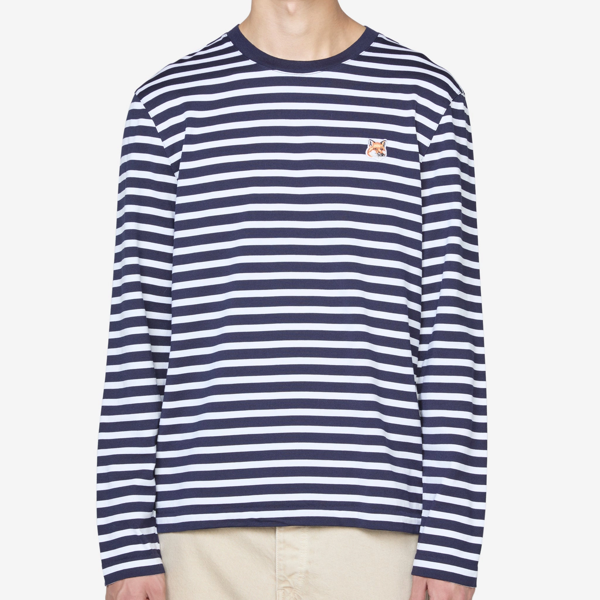 Fox Head Patch Regular Marin T-Shirt Navy Stripes