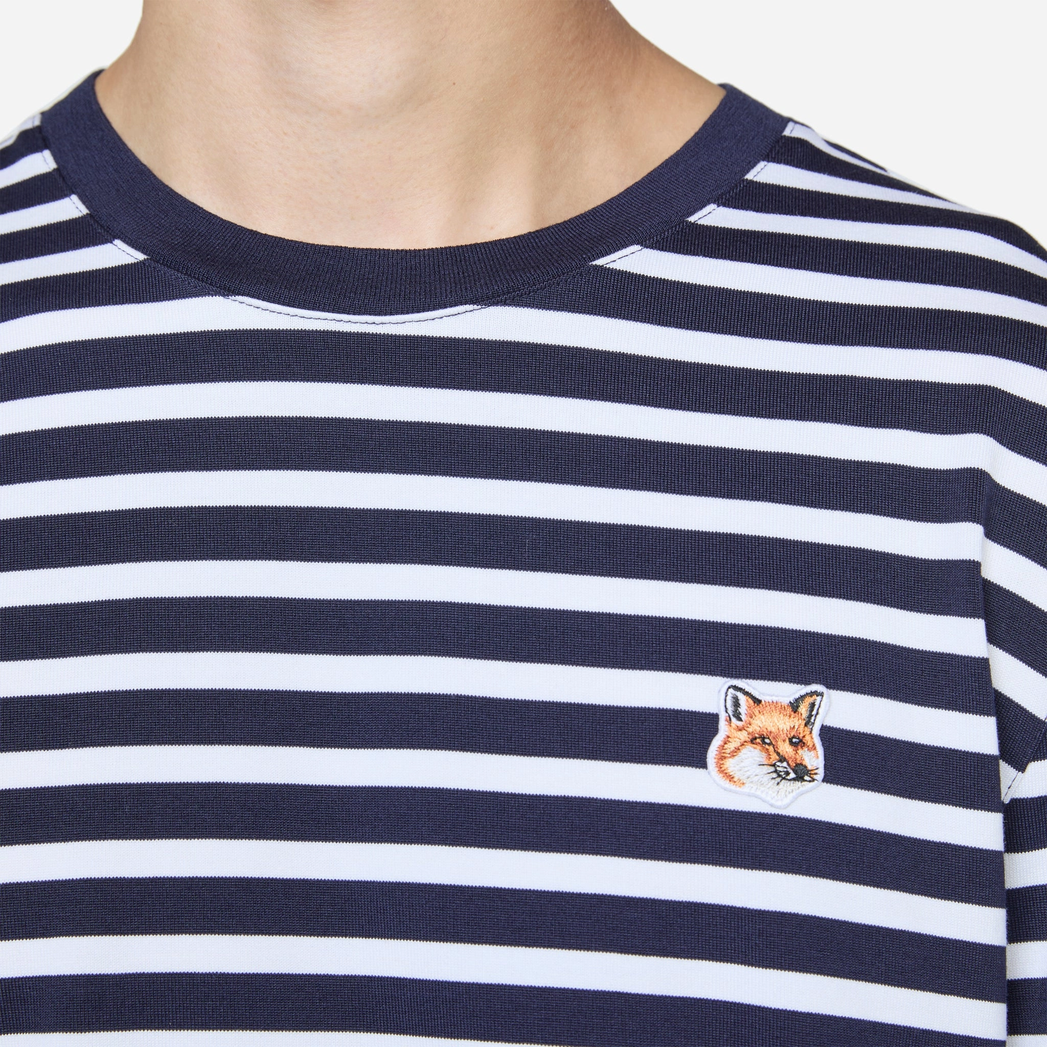 Fox Head Patch Regular Marin T-Shirt Navy Stripes