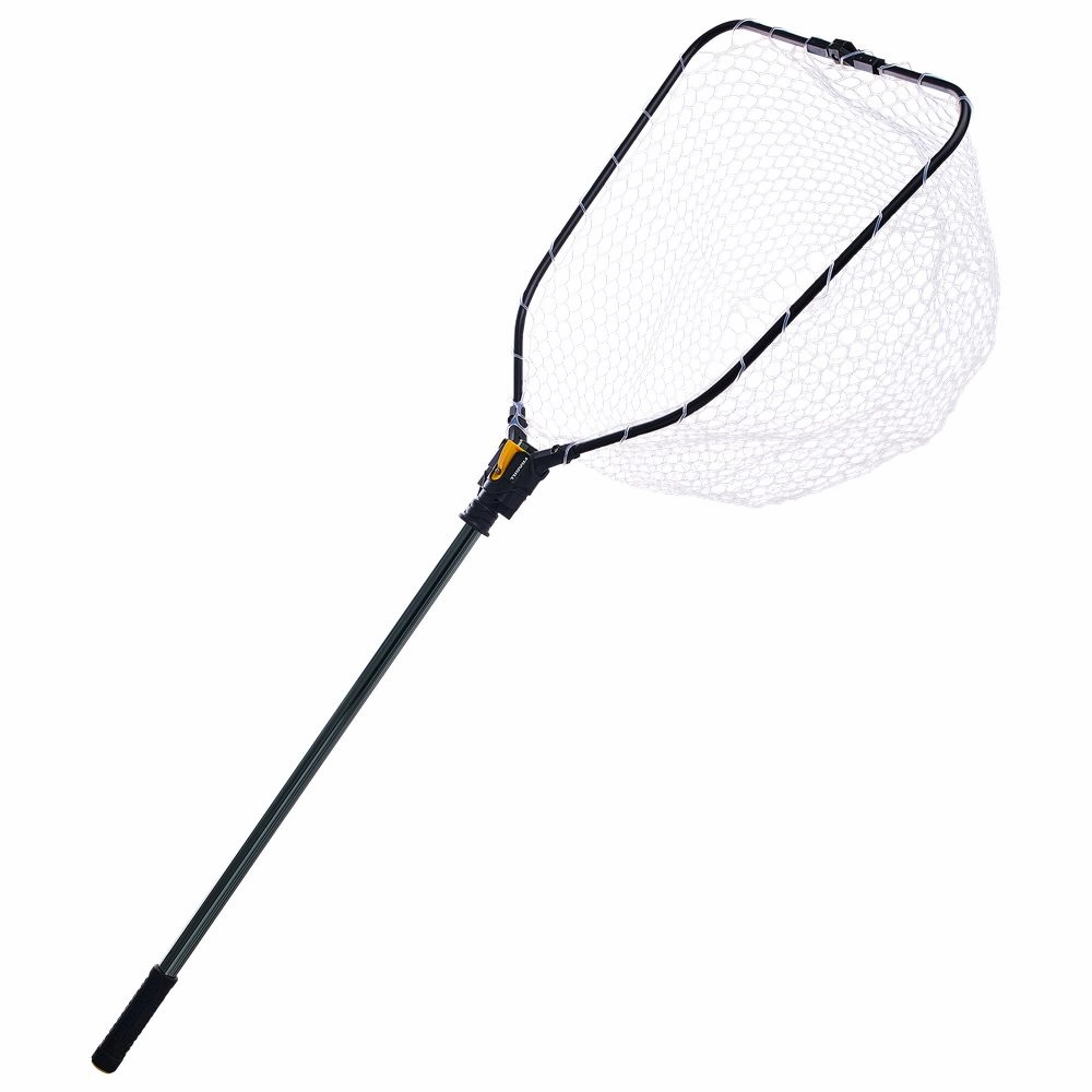 FRABILL Conservation Folding Landing Net - Rubber - 12" Deep - 21" x 24" Hoop, 36" Handle