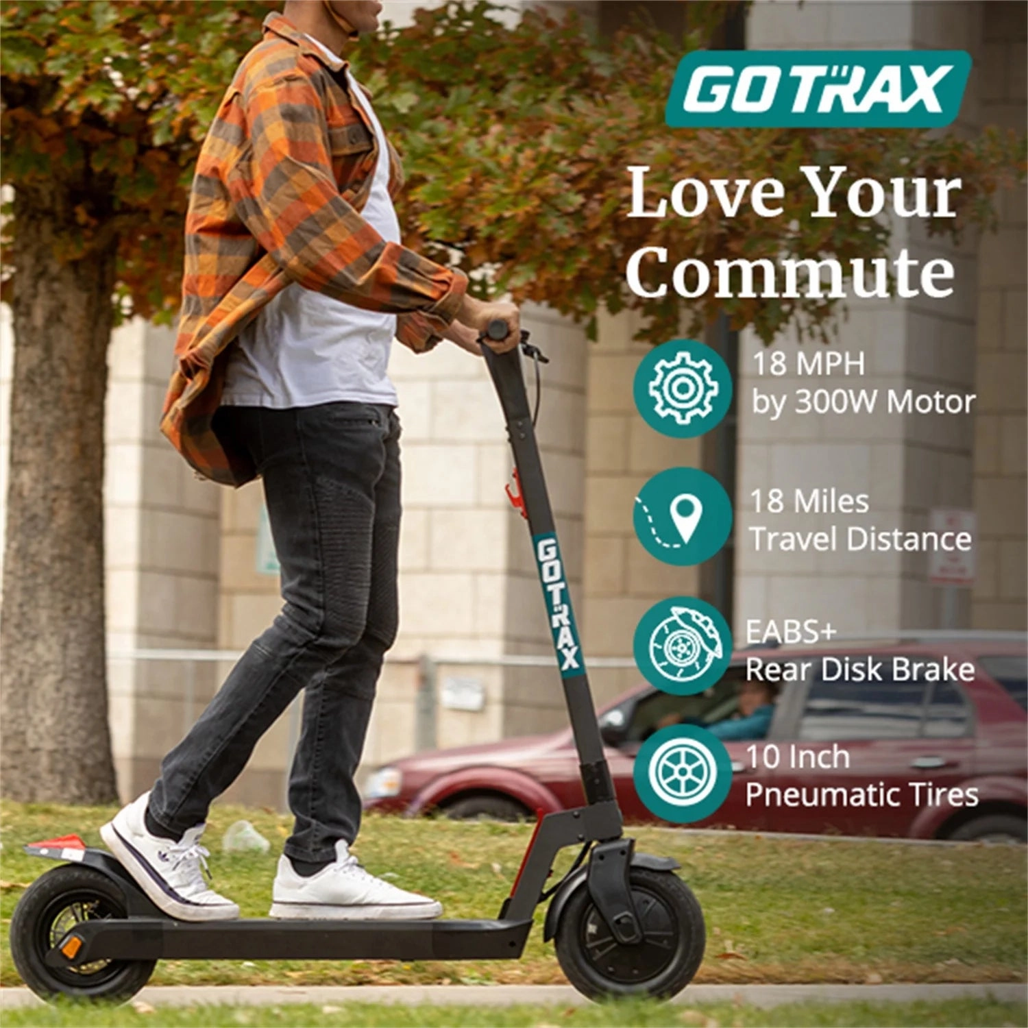 Gotrax  G3 Plus Adult Electric Scooter 18Mph Power 300W Motor, Foldable scooter for Adult Unisex