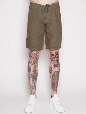 Green Linen Bermuda