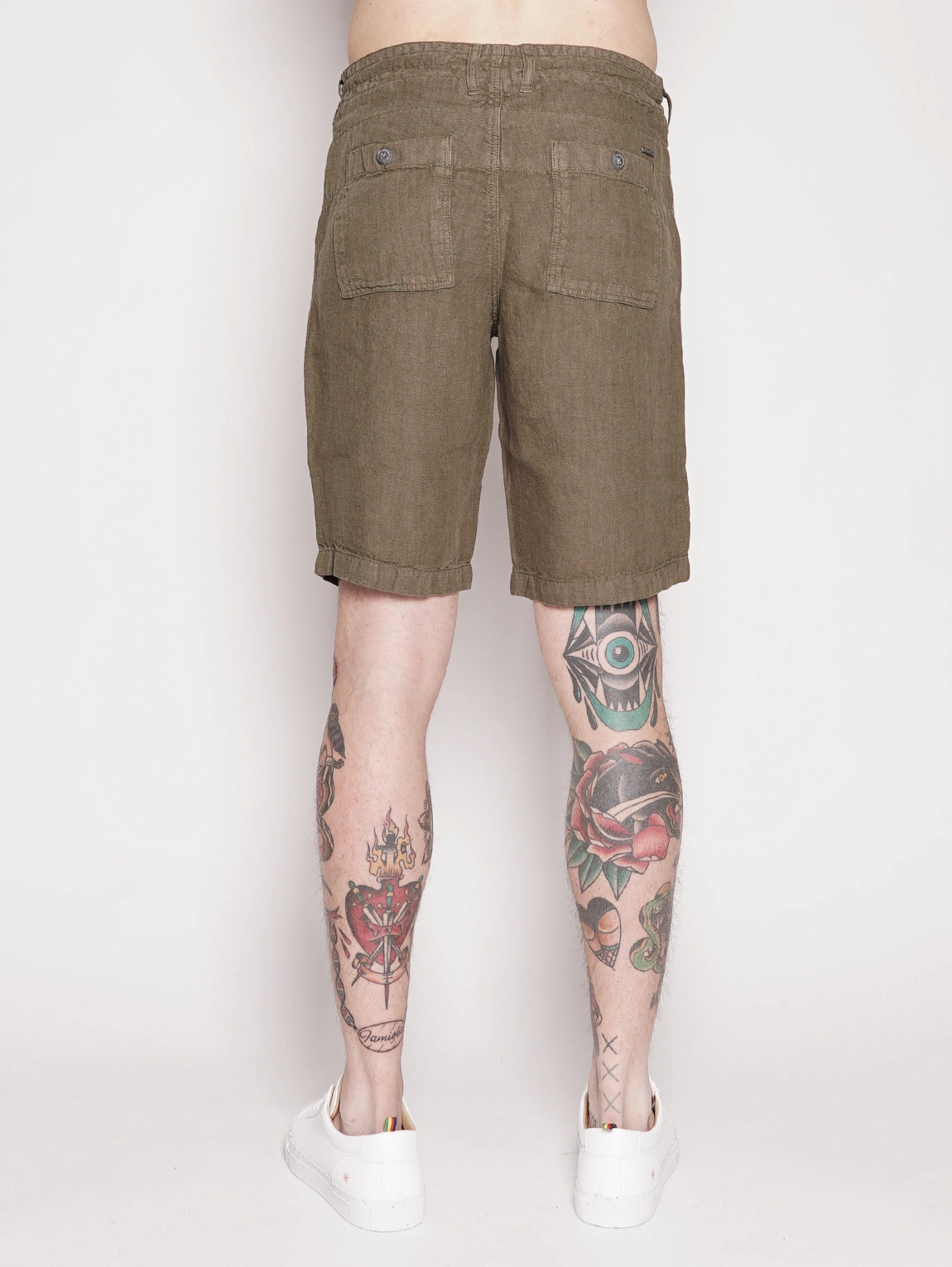Green Linen Bermuda