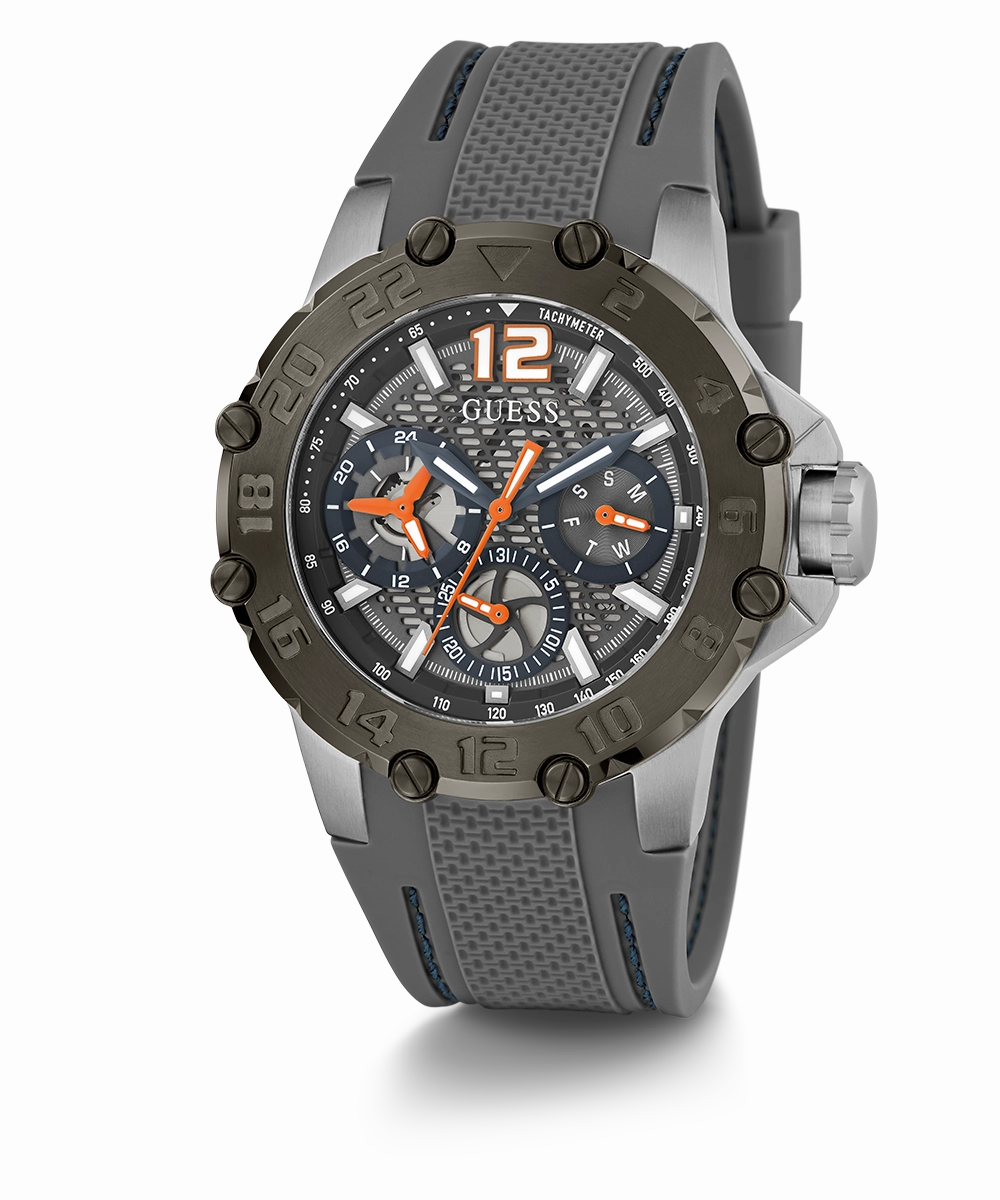GUESS Mens Grey 2-Tone Multi-function Watch