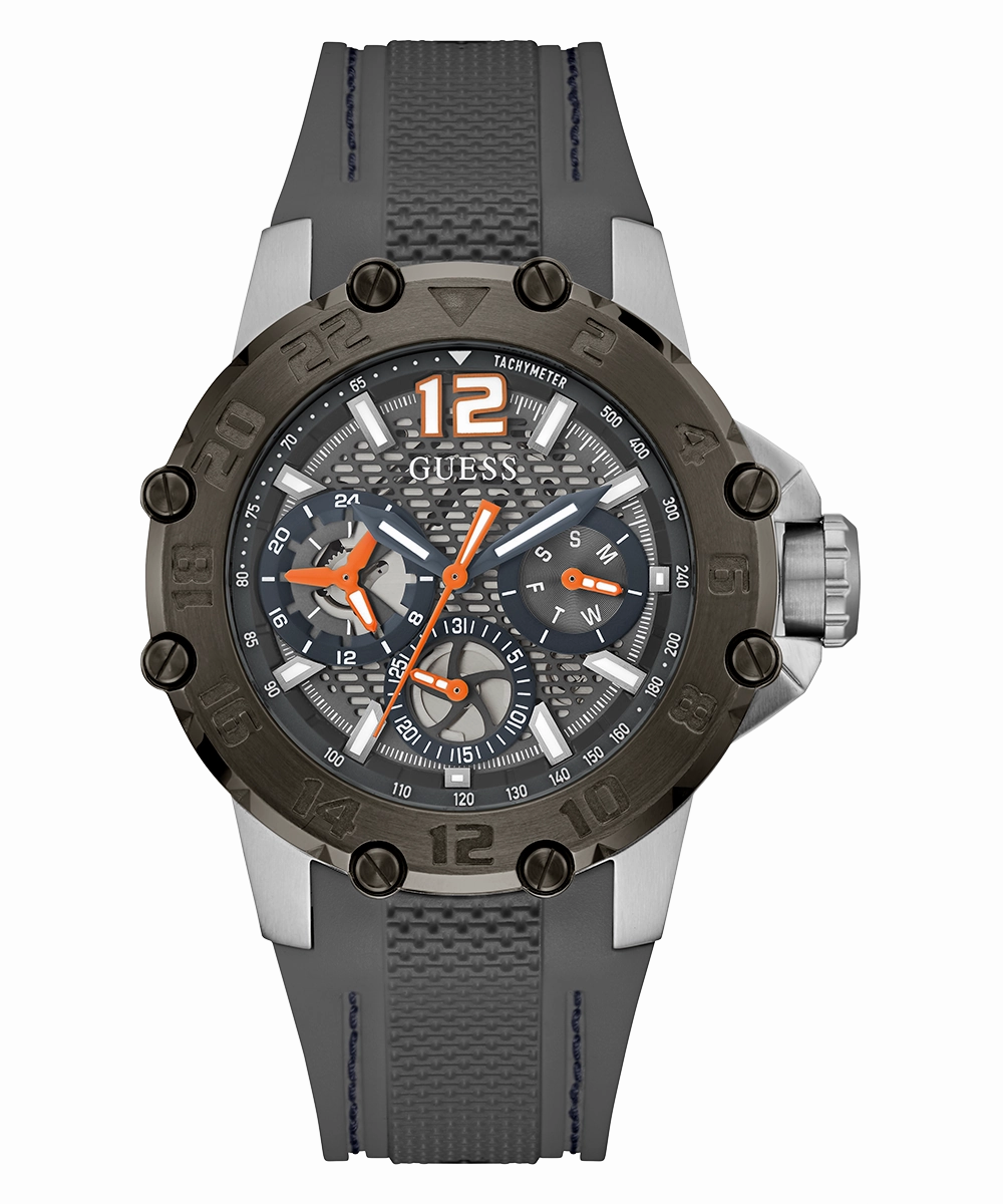 GUESS Mens Grey 2-Tone Multi-function Watch
