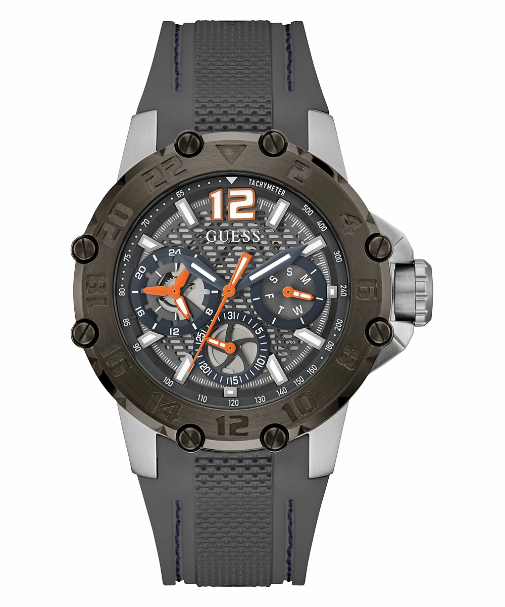GUESS Mens Grey 2-Tone Multi-function Watch