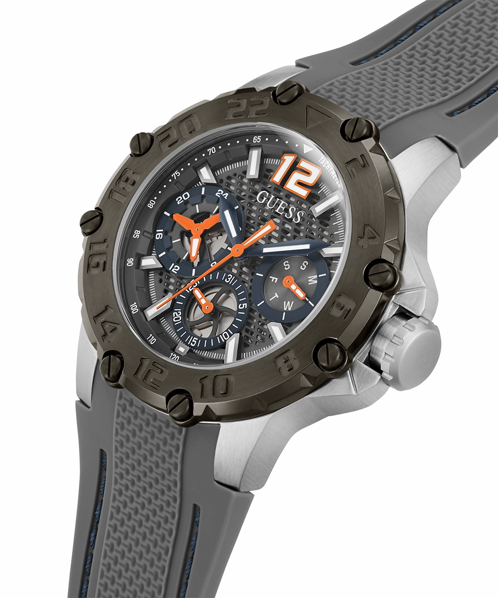 GUESS Mens Grey 2-Tone Multi-function Watch