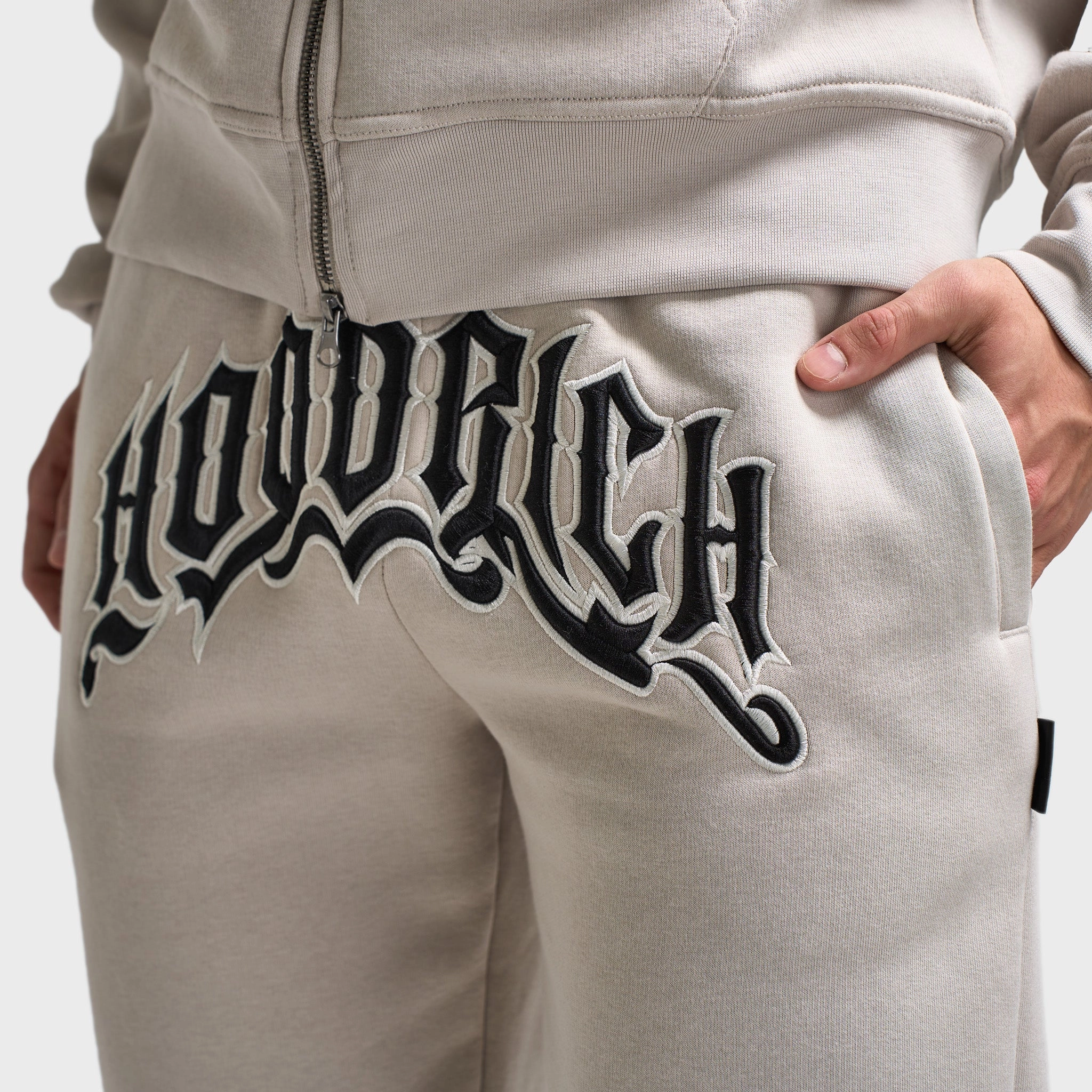 Hoodrich Ritual Oversized Joggers Silver Grey / Blanc De Blanc - Black