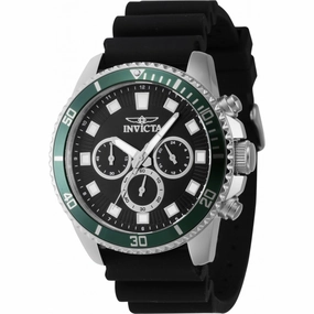 Invicta Men's Chronograph Watch - Pro Diver Green and Silver Tone Bezel Strap | 46086