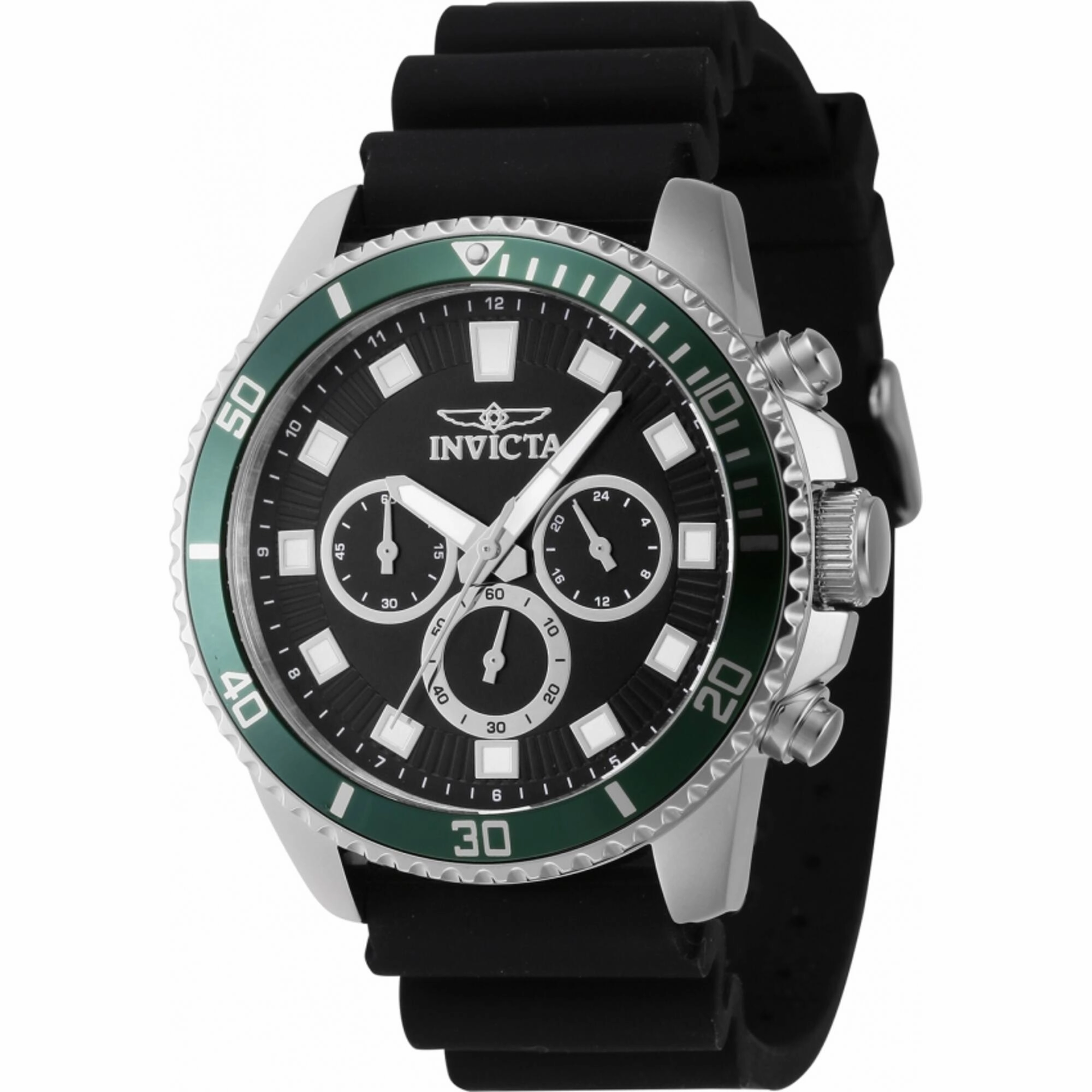 Invicta Men's Chronograph Watch - Pro Diver Green and Silver Tone Bezel Strap | 46086