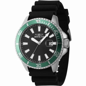 Invicta Men's Quartz Watch - Pro Diver Date Green/Silver Tone Bezel Black Dial | 46129