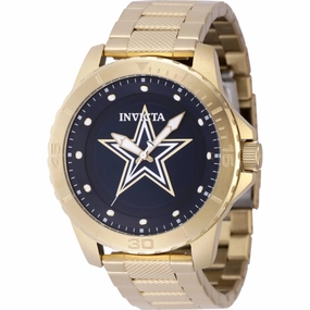 Invicta Men's Watch - NFL Dallas Cowboys Quartz Blue Dial Yellow Gold Bracelet | 48091