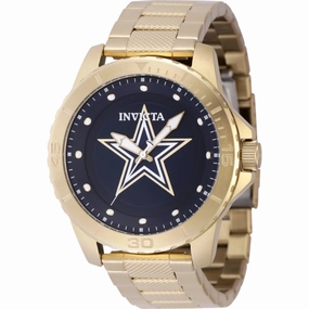 Invicta Men's Watch - NFL Dallas Cowboys Quartz Blue Dial Yellow Gold Bracelet | 48091