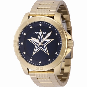 Invicta Men's Watch - NFL Dallas Cowboys Quartz Blue Dial Yellow Gold Bracelet | 48091