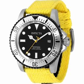 Invicta Men's Watch - Pro Diver Automatic Black Dial Yellow Polyester Strap | 37410